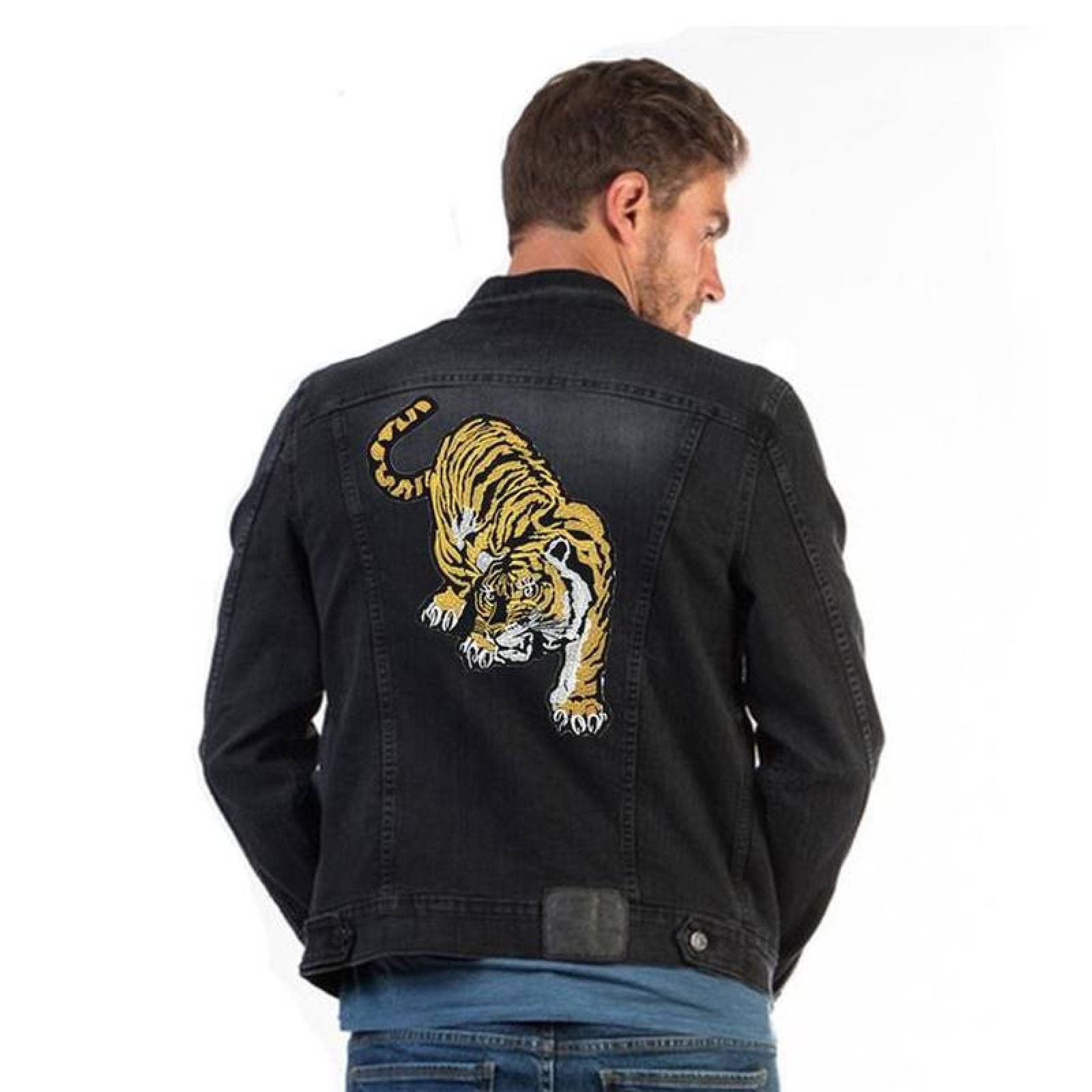 Parches para Chamarra Decorativo MXIGT-001-6 1 Parche Tigre 29,2x22,5cm AmarilloBlanco Bordado Adhesivo para Planchar, Tiger03