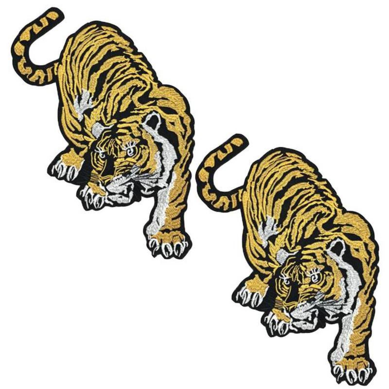 Parches de Tigre Termoadhesivo MXIGT-002-3 2 Parches Tigre 29,2x22,5cm AmarilloBlanco Bordado Adhesivo para Planchar, Tiger03