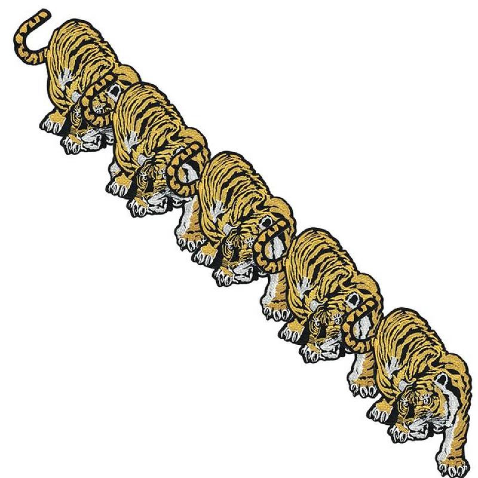 Decora Ropa con Parche Bordado MXIGT-005-5 5 Parches Tigre 29,2x22,5cm AmarilloBlanco Bordado Adhesivo para Planchar, Tiger03