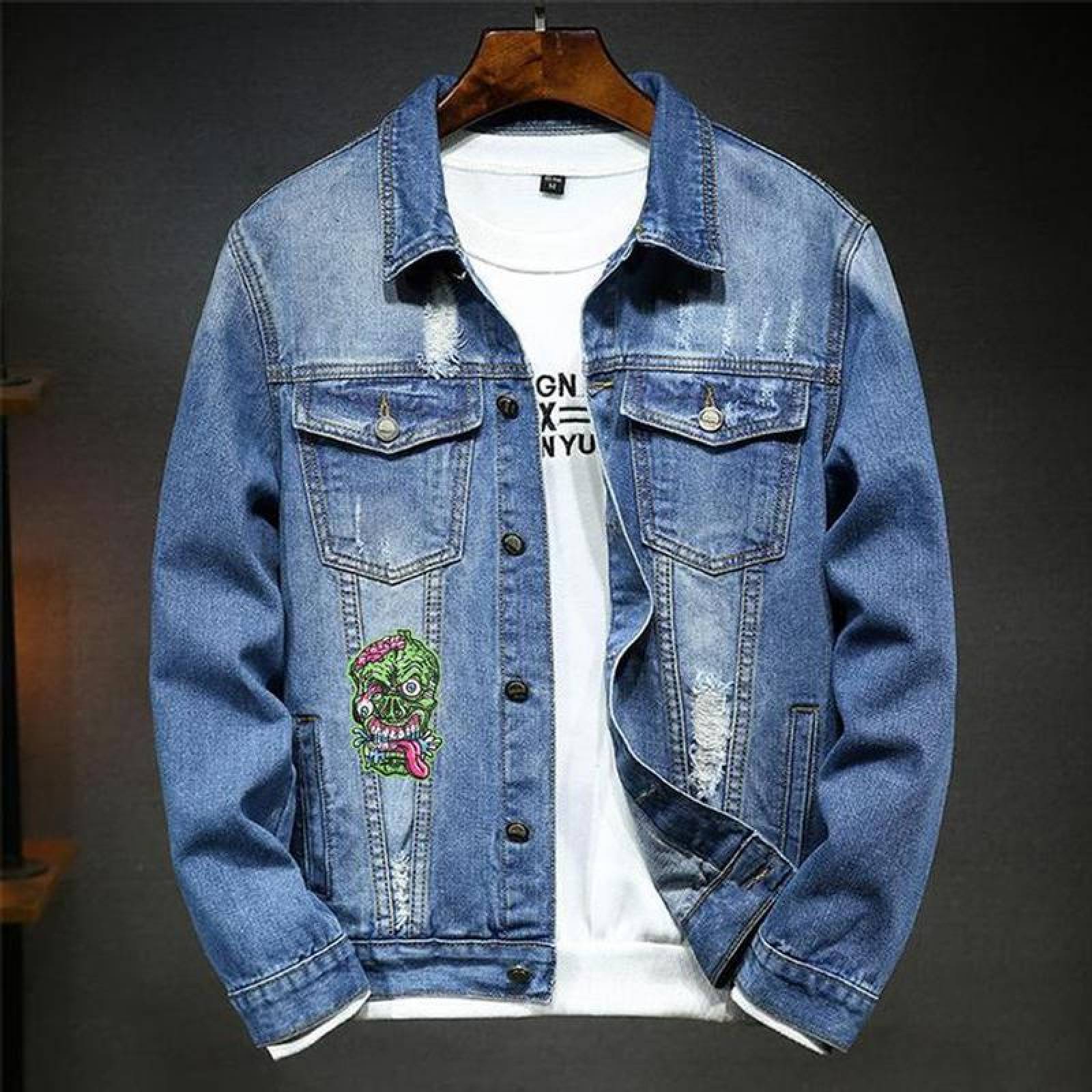 Parches Bordados de Diseño Zombie MXIZM-002-1 2 Parches Zombie 7x10,2cm VerdeRosa Bordado Adhesivo para Planchar, Zombie02