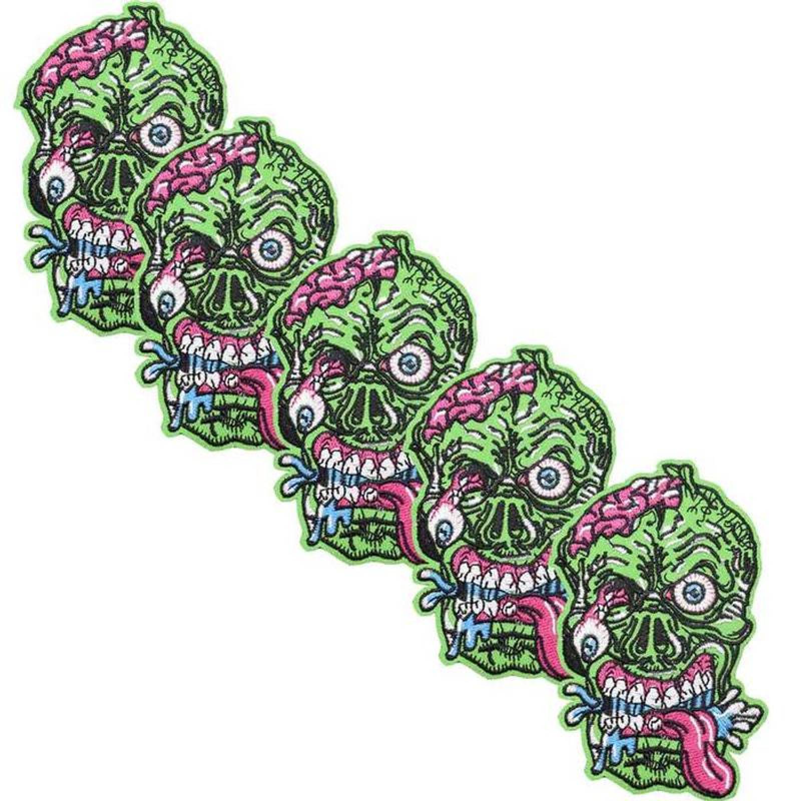 Tela Bordada Parche para Ropa MXIZM-005-3 5 Parches Zombie 7x10,2cm VerdeRosa Bordado Adhesivo para Planchar, Zombie02