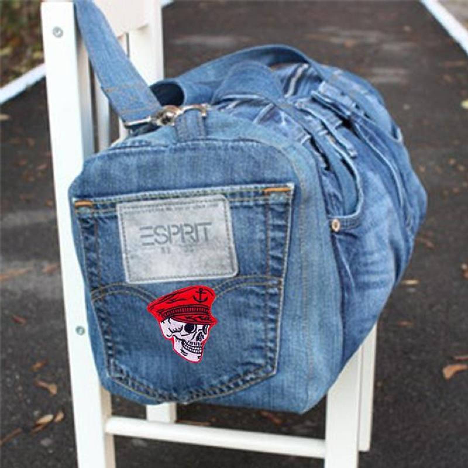 Decora Ropa con Parche Tela Bordada MXKLS-005-5 5 Parches Calavera 6x6,5cm BlancoRojo Bordado Adhesivo para Planchar, Skull01