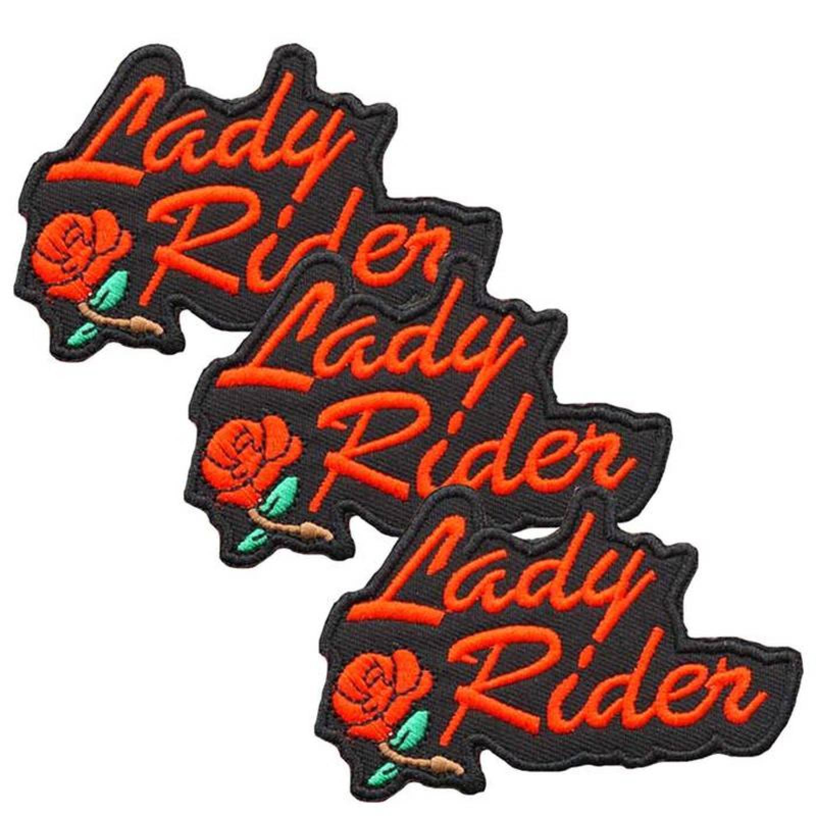 Termoadhesivos Parches para Chaleco MXLYR-003-6 3 Parches MotorCycleLady 8x5cm RojoNegro Bordado Adhesivo para Planchar, MotorCycleLady01