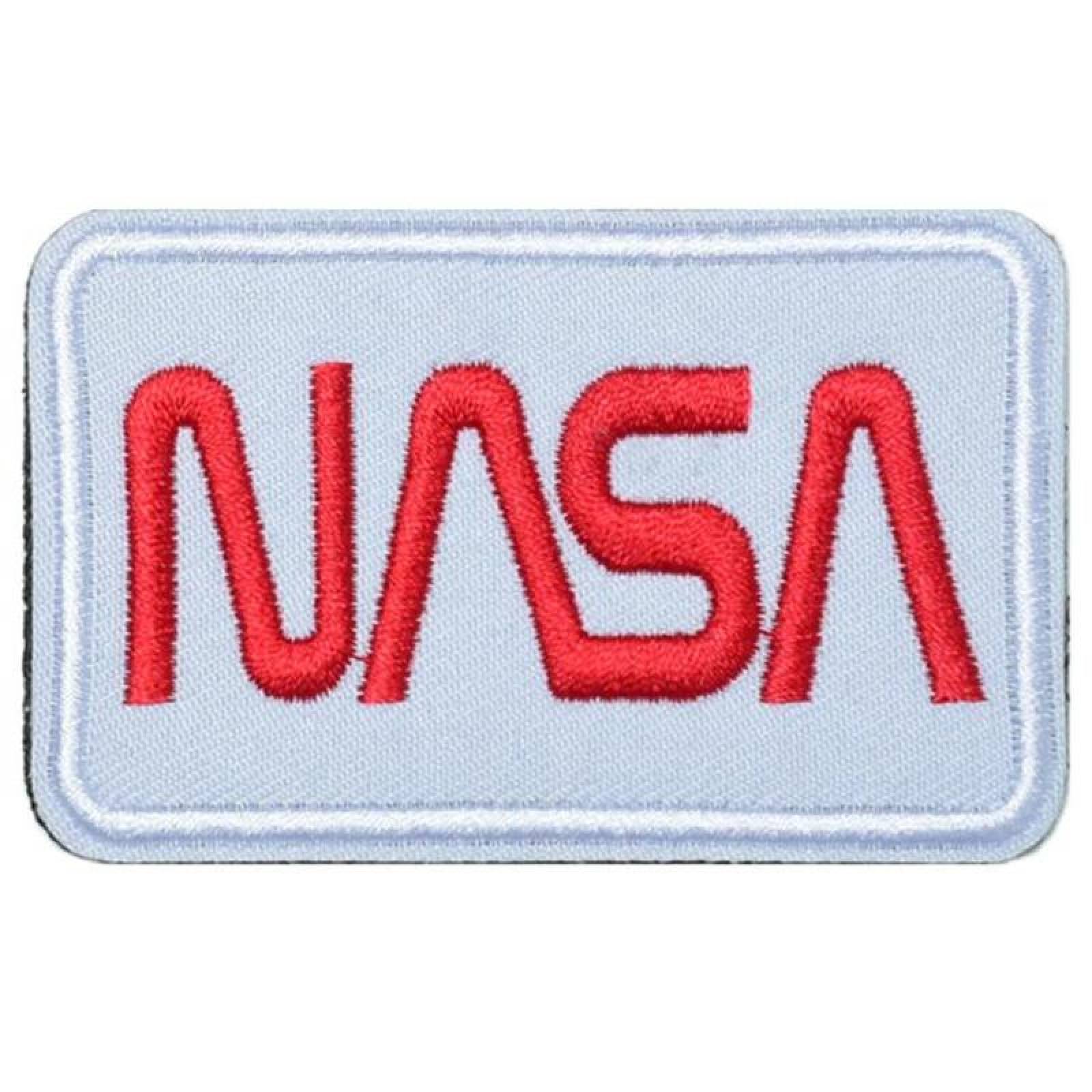 Bordado Parche de la NASA MXNAA-006-3 1 Parche Nasa 9,1x4,1cm Blanco Rojo Bordado con Velcro, Nasa04