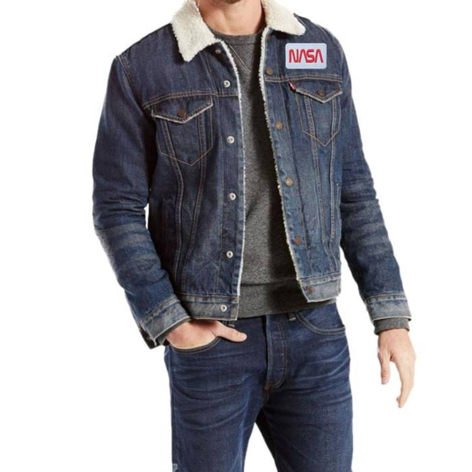 Parches Bordados Prácticos MXNAA-008-1 3 Parches Nasa 9,1x4,1cm Blanco Rojo Bordado con Velcro, Nasa04