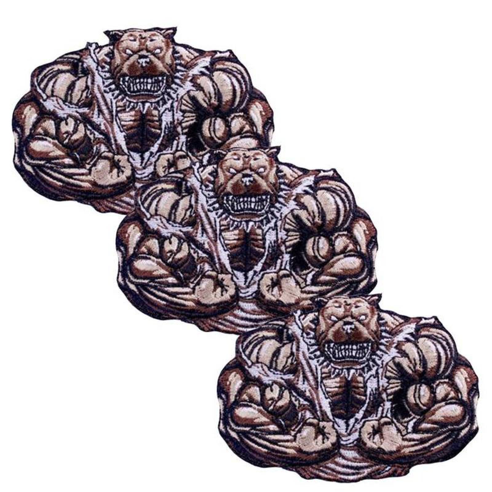 Decorativos Parches para Gorras MXODG-003-5 3 Parches Perro 9x7cm CaféBlanco Bordado Adhesivo para Planchar, Dog01