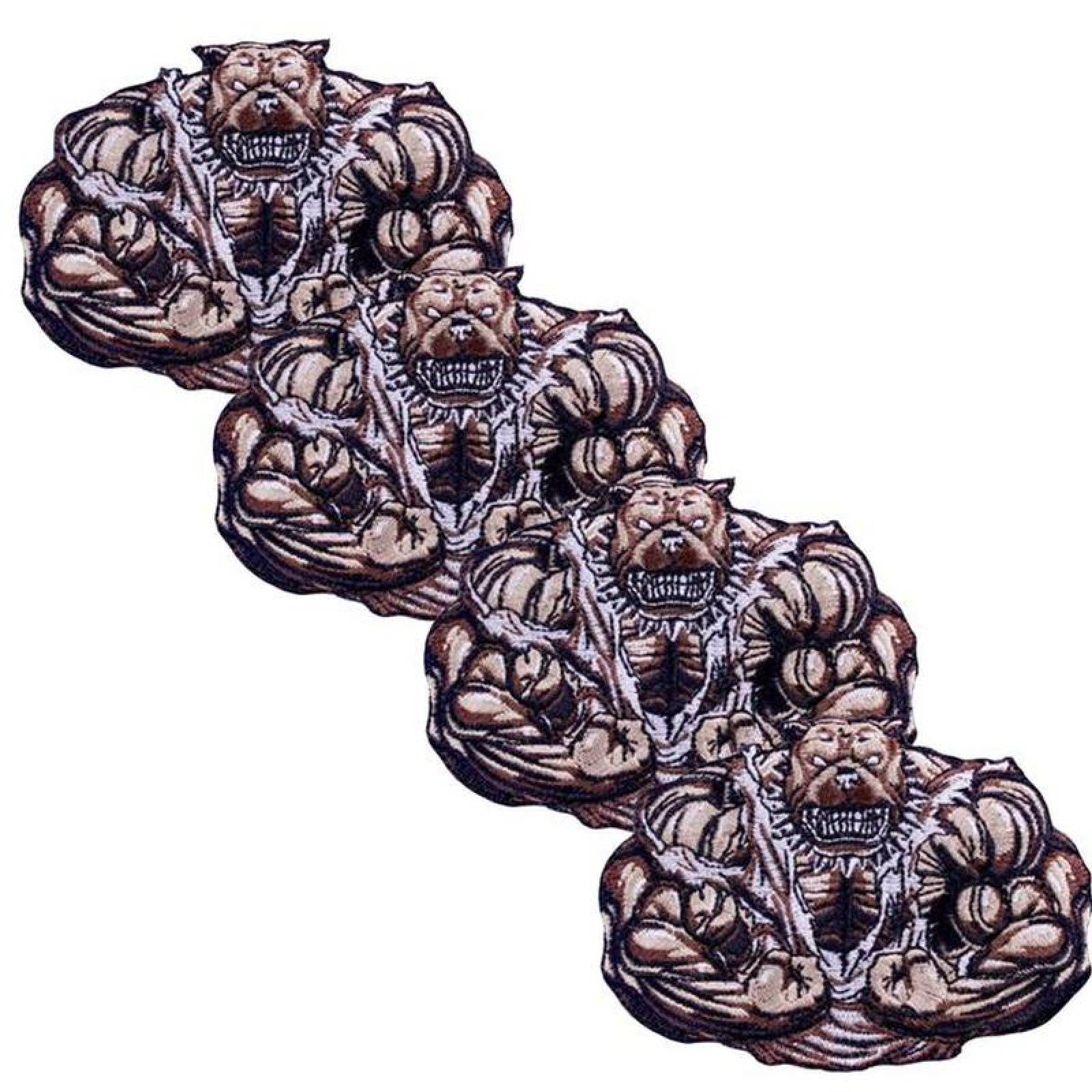 Decorativos Parches para Mochilas MXODG-004-2 4 Parches Perro 9x7cm CaféBlanco Bordado Adhesivo para Planchar, Dog01
