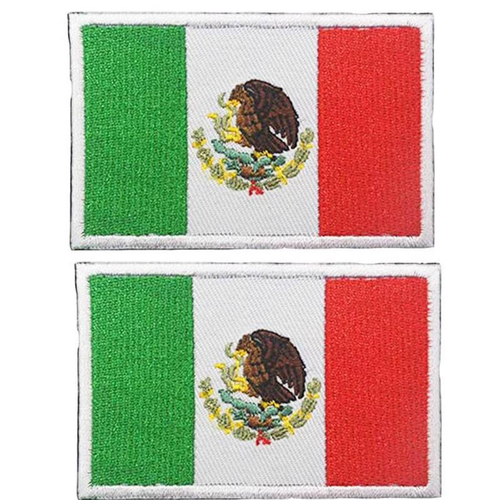 Parches para Chamarras con Velcro MXOMX-002-3 2 Parches MXFlag 9x6cm Bandera VerdeBlancoRojo Táctico Militar Bordado con Velcro, FlagMX01
