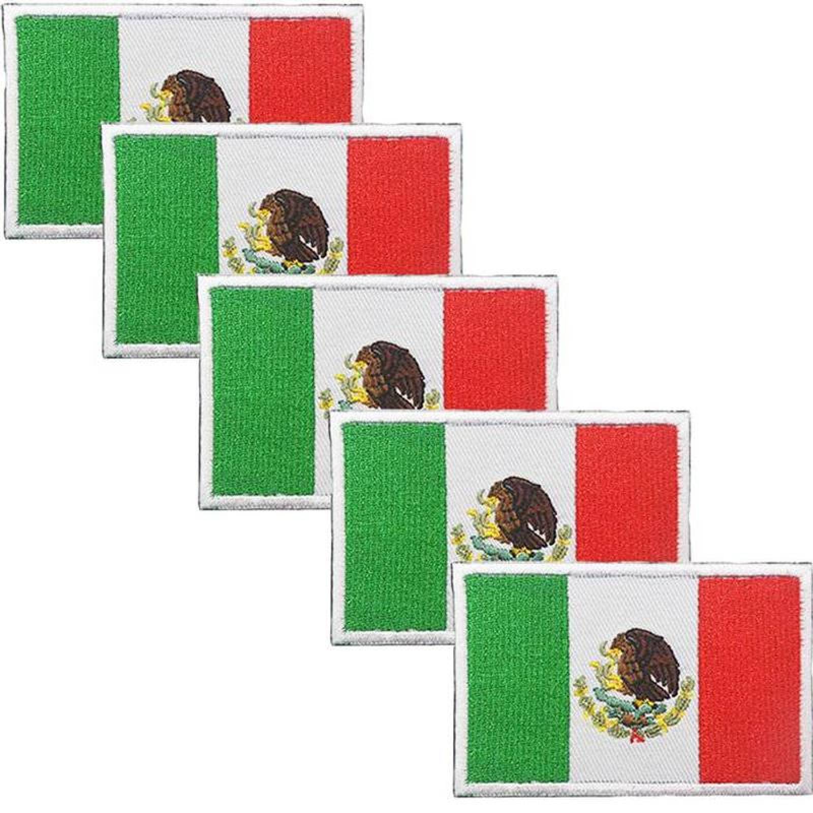 Venta Parches Bordados Chalecos MXOMX-005-5 5 Parches MXFlag 9x6cm Bandera VerdeBlancoRojo Táctico Militar Bordado con Velcro, FlagMX01