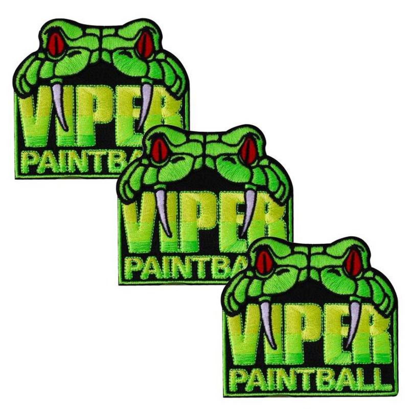 Parche Decorativo de Ropa Viper MXPVP-003-3 3 Parches Víbora 9x8,2cm VerdeNegro Bordado Adhesivo para Planchar, PaintBall01