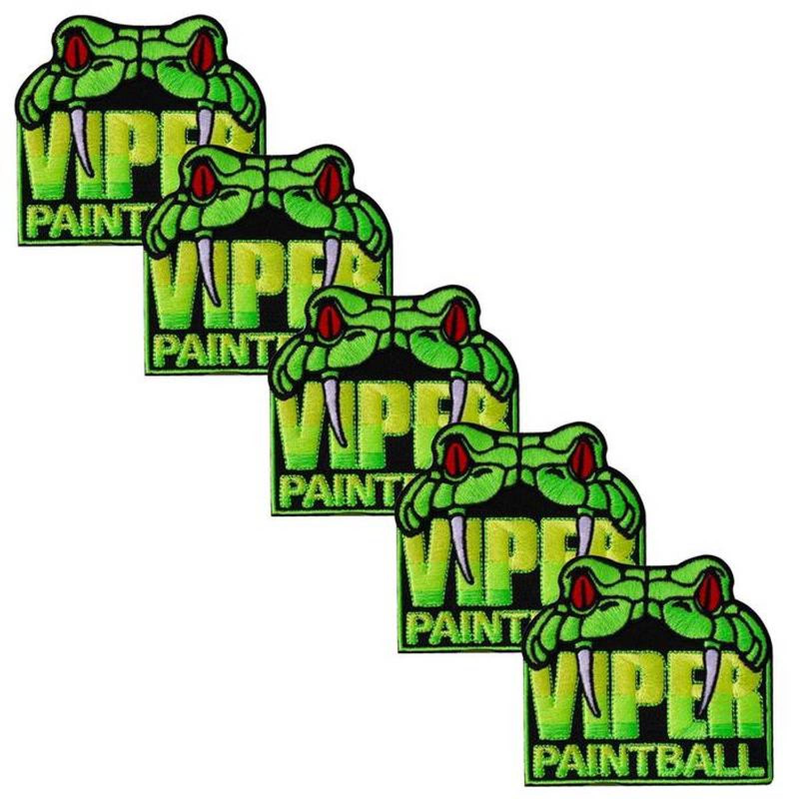 Parches para Chaleco Viper MXPVP-005-4 5 Parches Víbora 9x8,2cm VerdeNegro Bordado Adhesivo para Planchar, PaintBall01