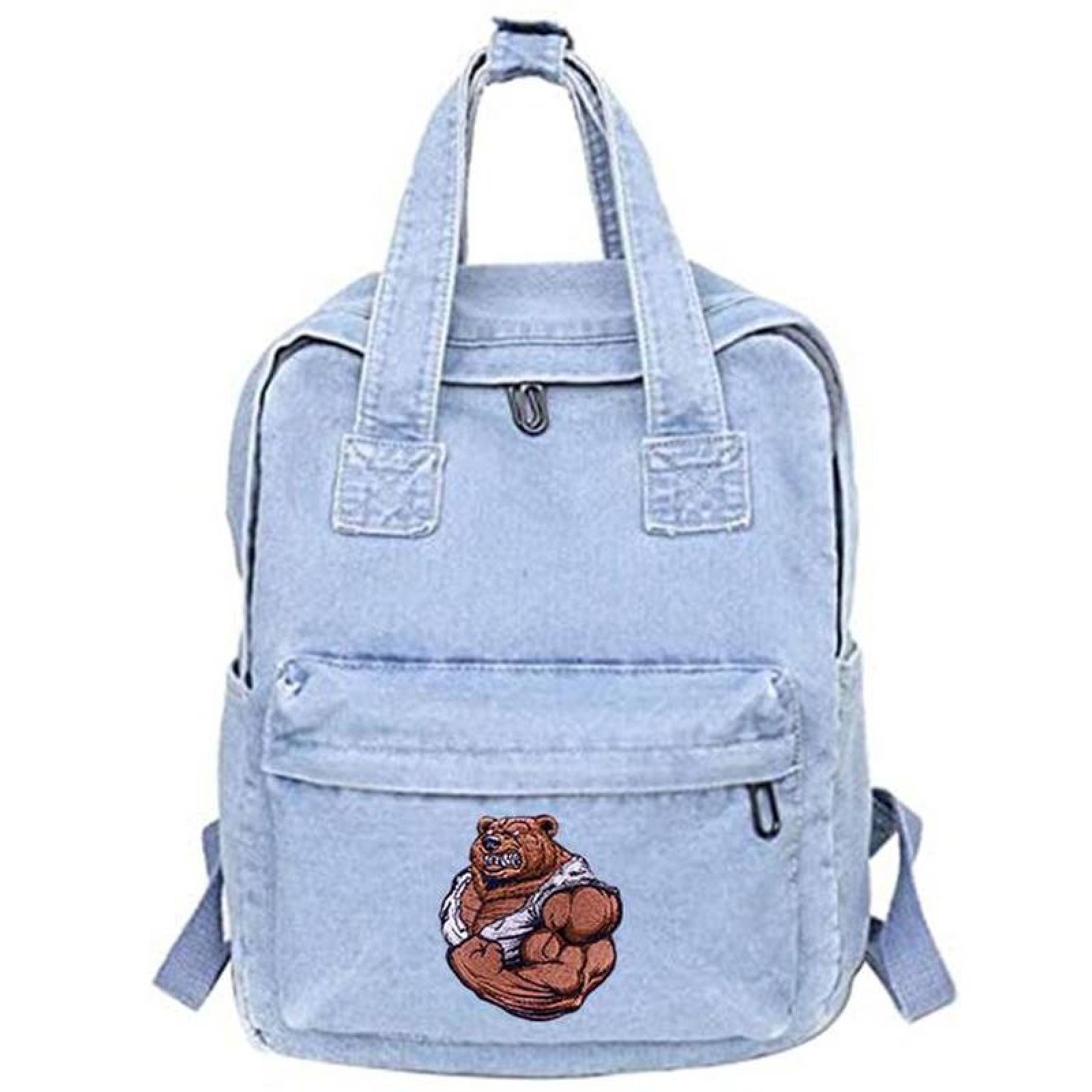 Parches Bordados para Mochilas MXRAB-002-3 2 Parches Oso 7x6cm CaféBlanco Bordado Adhesivo para Planchar, Bear01