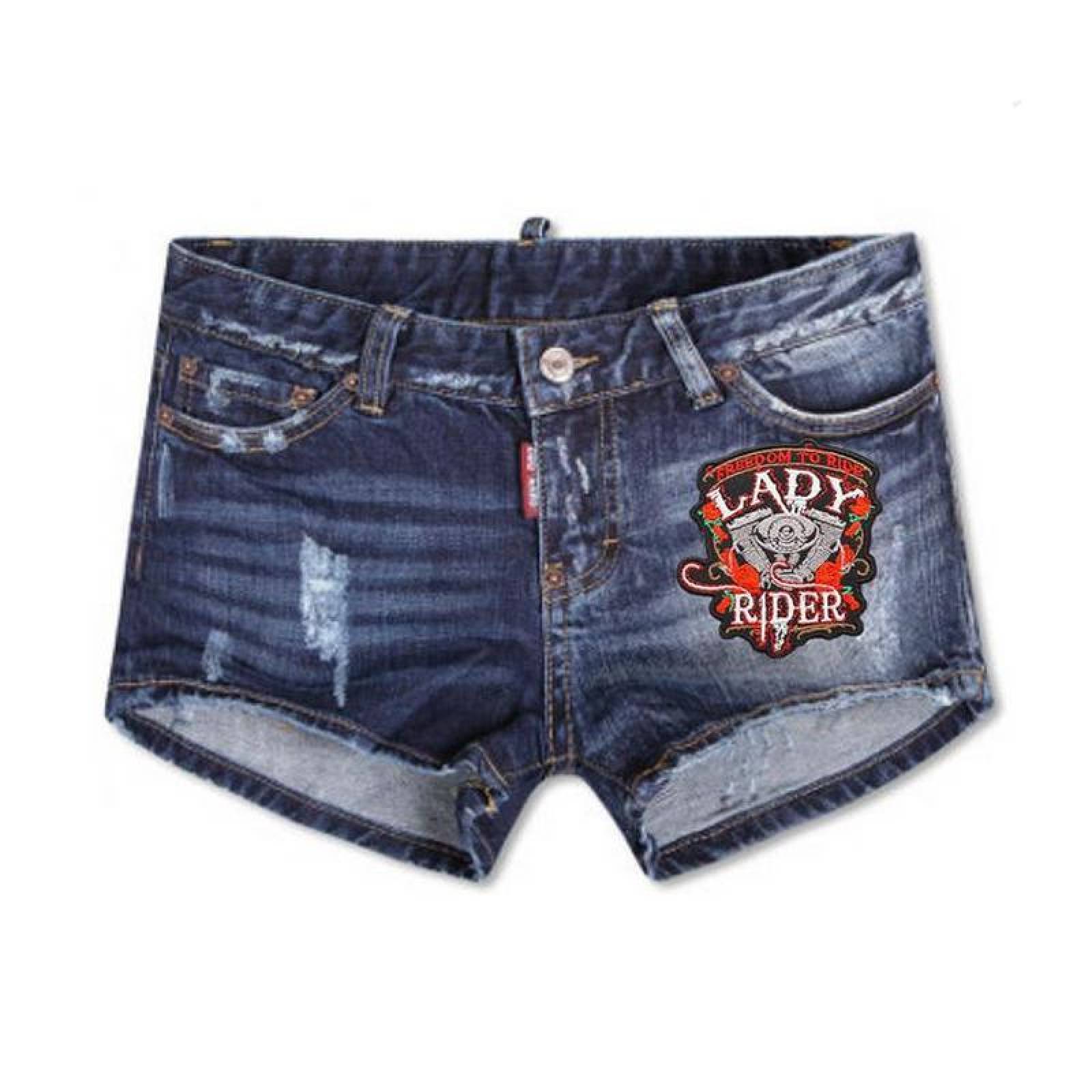 Decora Ropa con Parche Tela Bordada MXRLR-002-6 2 Parches MotorCycleLady 7x7cm RojoNegro Bordado Adhesivo para Planchar, MotorCycleLady03