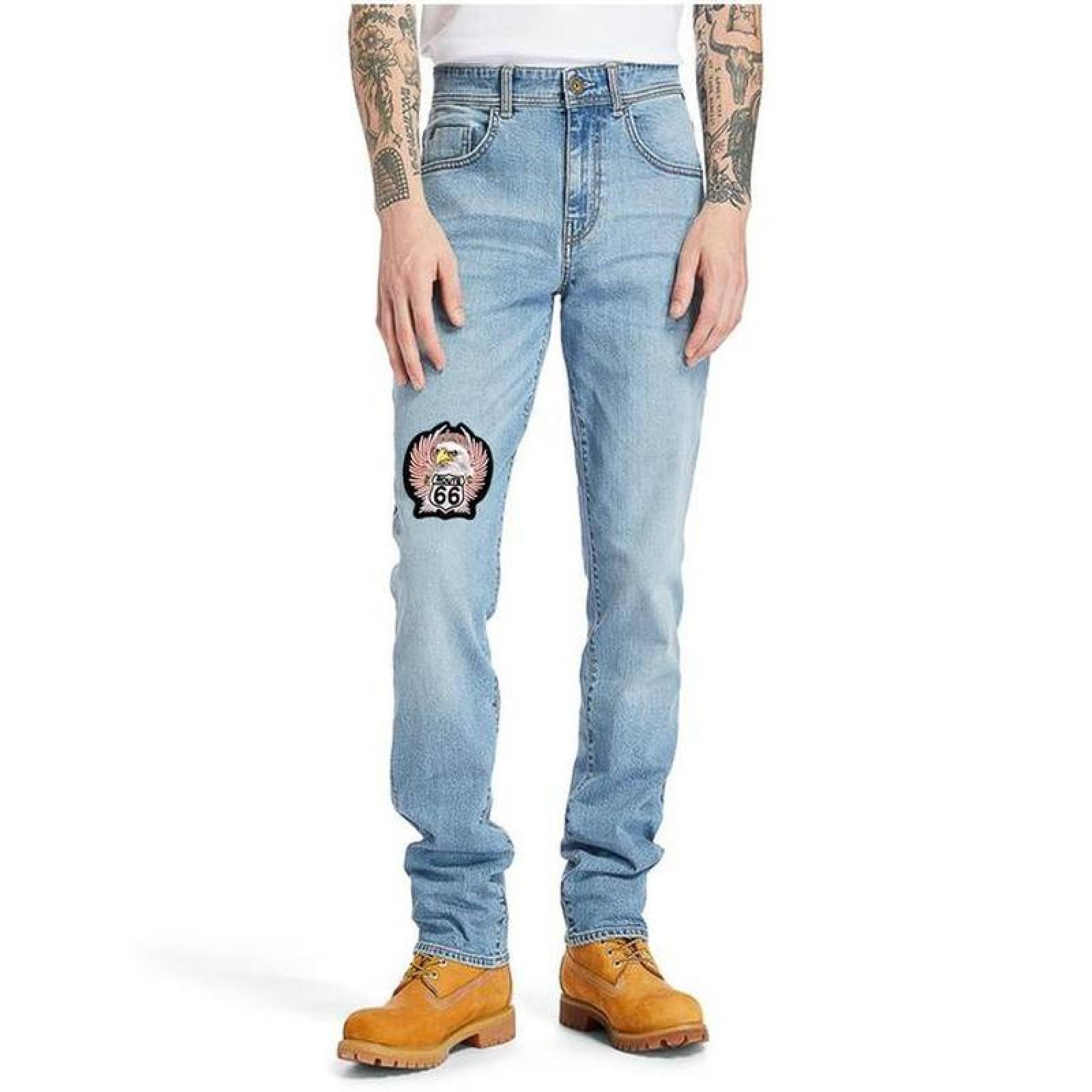 Bordado Parche decorativo para Ropa MXUOR-004-5 4 Parches Route66 10x11cm Negro Bordado Adhesivo para Planchar, Route04