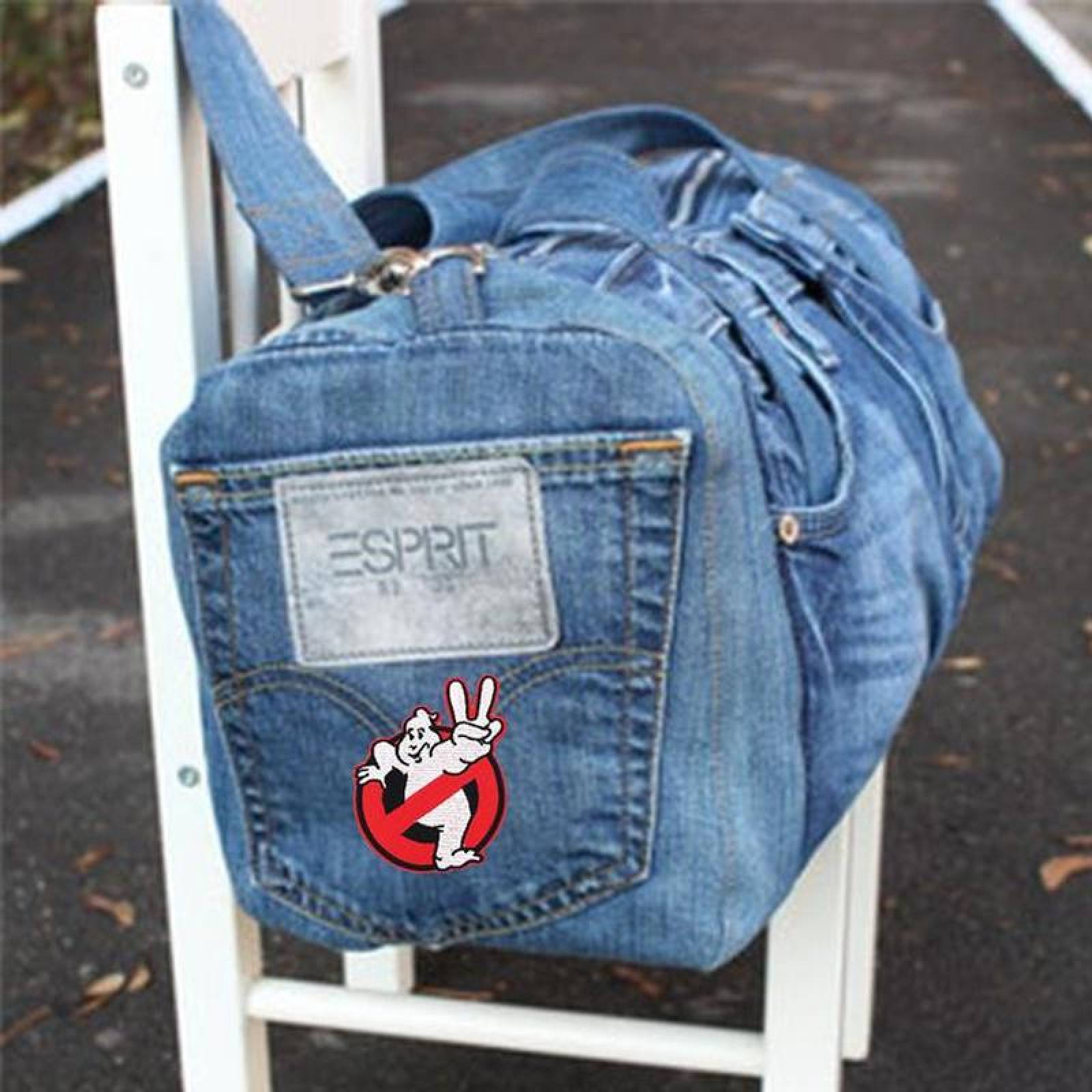 Parches para Gorra CazaFantasmas MXVOM-005-1 5 Parches Ghostbusters 9x10cm BlancoRojo Bordado Adhesivo para Planchar, Movie03