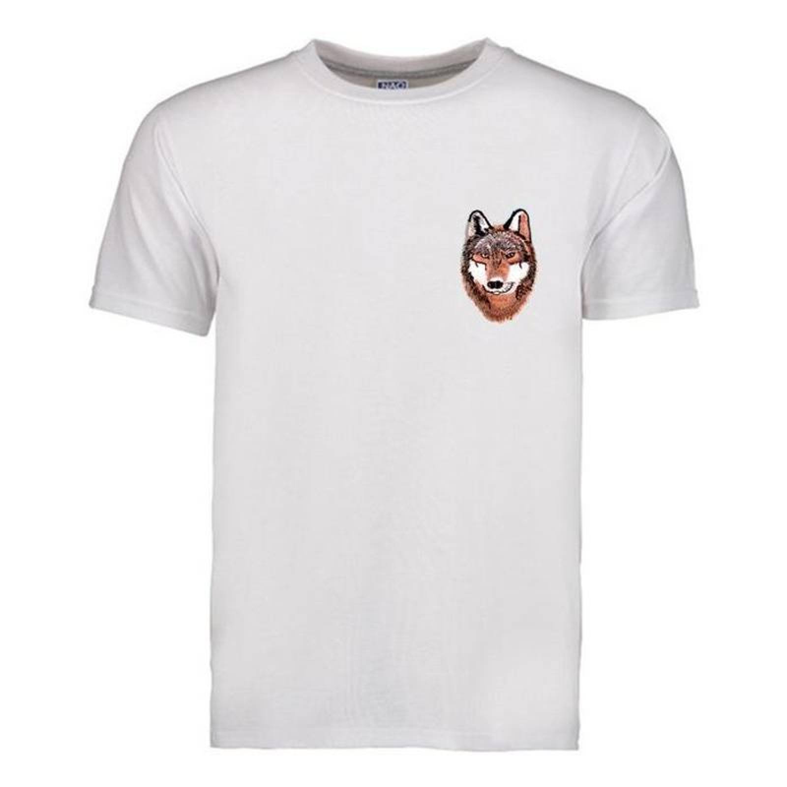 Parche Decorativos para Gorras MXWLO-004-1 4 Parches Lobo 10x7cm CaféBlanco Bordado Adhesivo para Planchar, Wolf01
