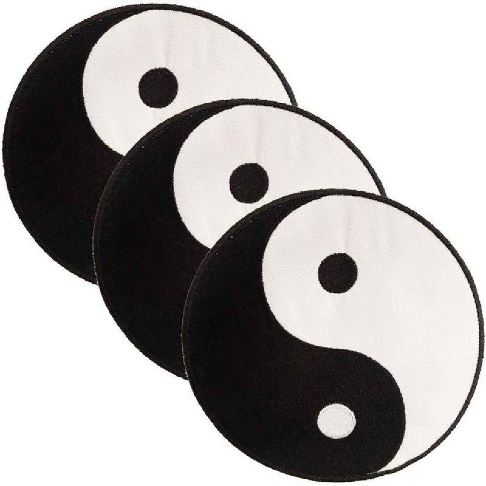 Parche Decorativo de Ropa MXYAN-003-3 3 Parches YinYang01 15x15cm BlancoNegro Bordado Adhesivo para Planchar, YinYang01