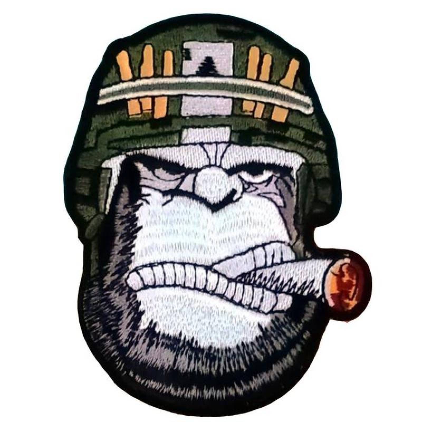 Parches de Tela Bordada para Gorras MXYKN-001-5 1 Parche Monkey 10x8cm BlancoNegro Bordado Adhesivo para Planchar, Monkey02