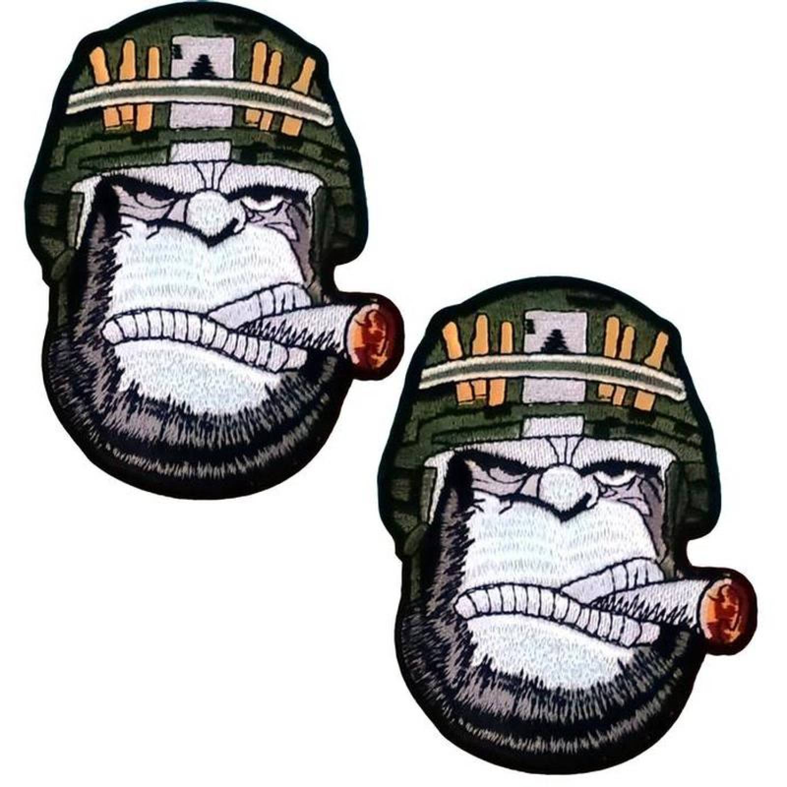 Parche Termoadhesivo Hechos a Mano MXYKN-002-3 2 Parches Monkey 10x8cm BlancoNegro Bordado Adhesivo para Planchar, Monkey02