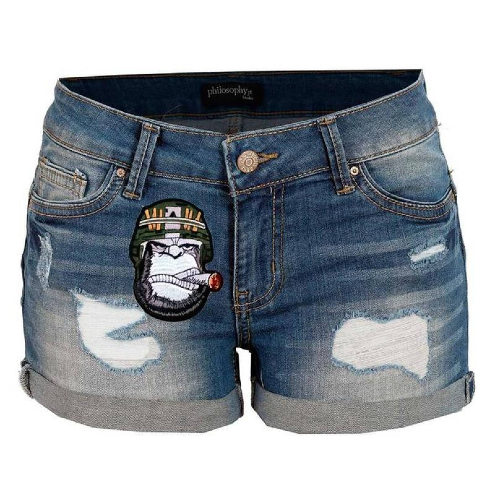 Decora Ropa para Chamarras Simio MXYKN-002-6 2 Parches Monkey 10x8cm BlancoNegro Bordado Adhesivo para Planchar, Monkey02