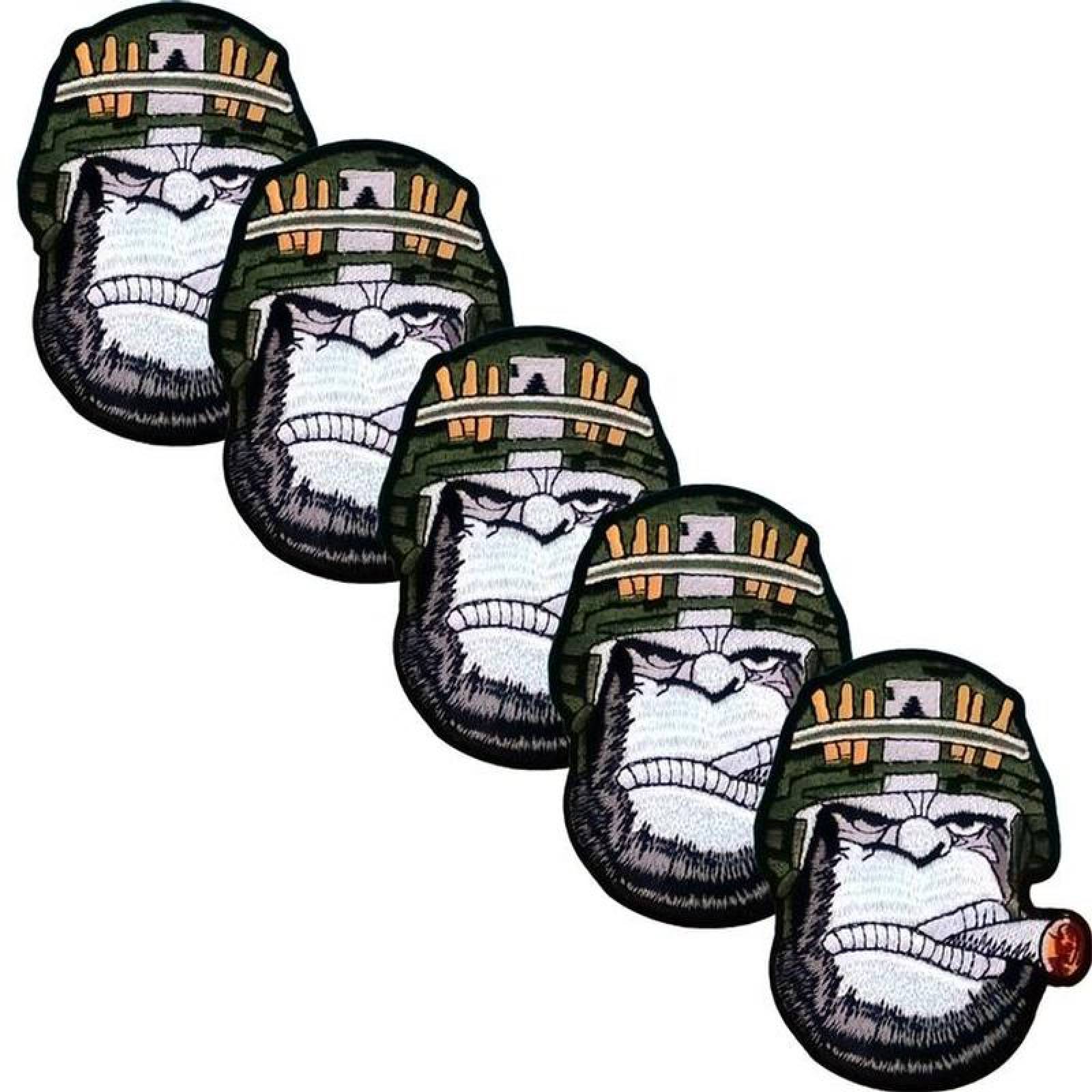 Parches para Chaleco Mono MXYKN-005-4 5 Parches Monkey 10x8cm BlancoNegro Bordado Adhesivo para Planchar, Monkey02