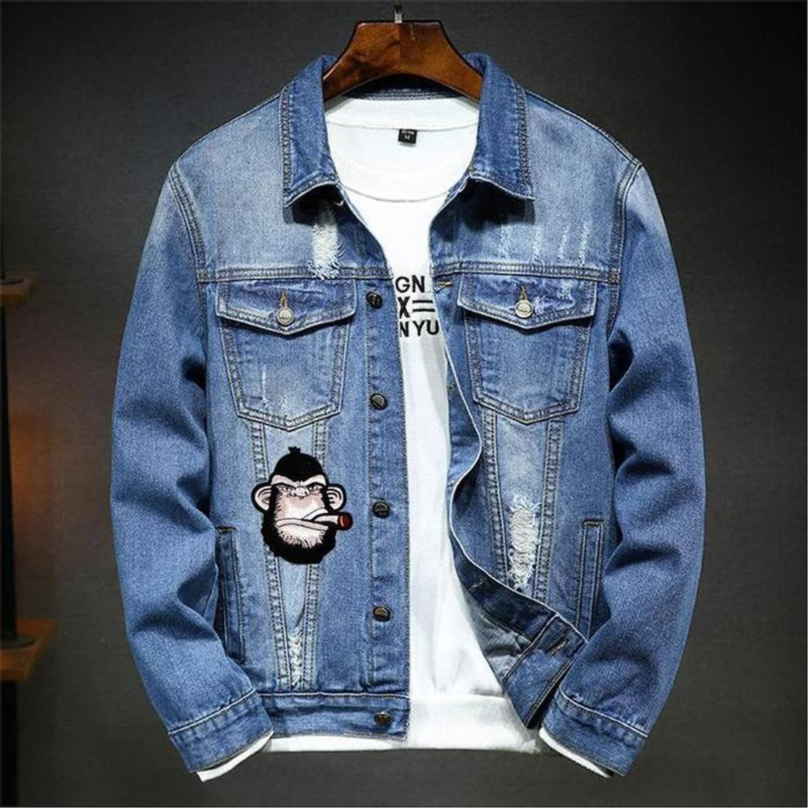 Parches de Tela Bordada de Mono MXYMK-002-1 2 Parches Mono 9x10cm BlancoNegro Bordado Adhesivo para Planchar, Monkey01