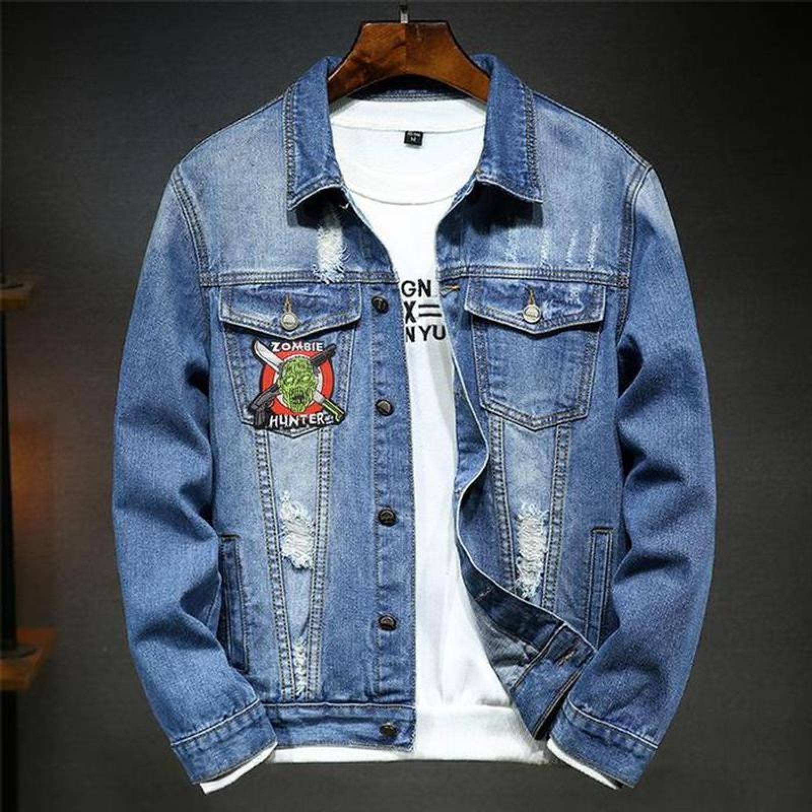 Parche Decorativos para Gorras MXZIM-001-6 1 Parche Zombie 9x9cm VerdeRojo Bordado Adhesivo para Planchar, Zombie01