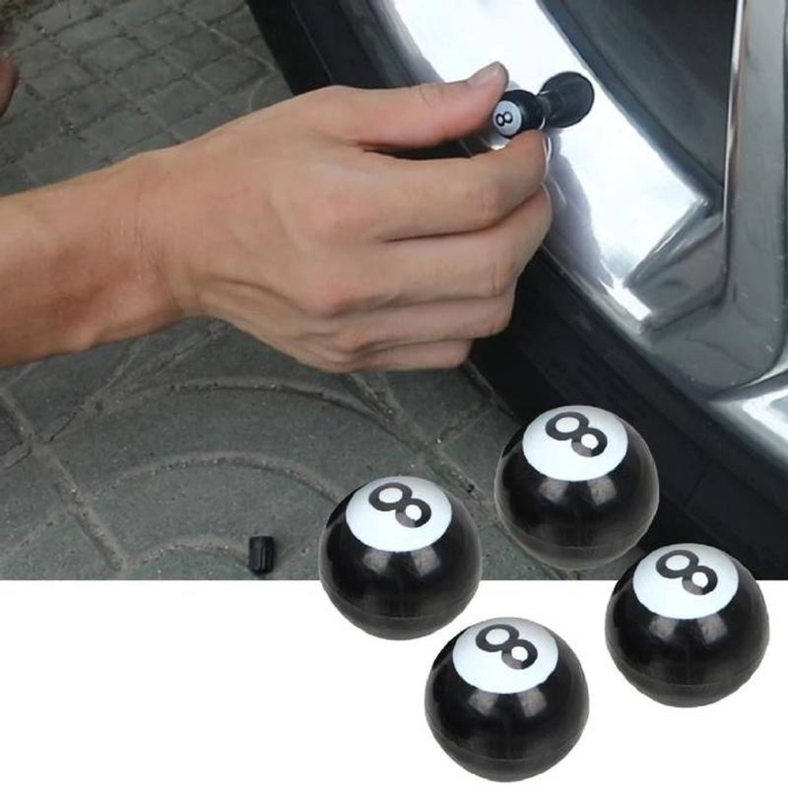 Tapón para Carro Bola Billar MXBCY-003-4 12 pzas 1,9x1,9cm Plástico ABS Blanco y Negro Tapón de Bola de Billar para Llantas, BlackyTap