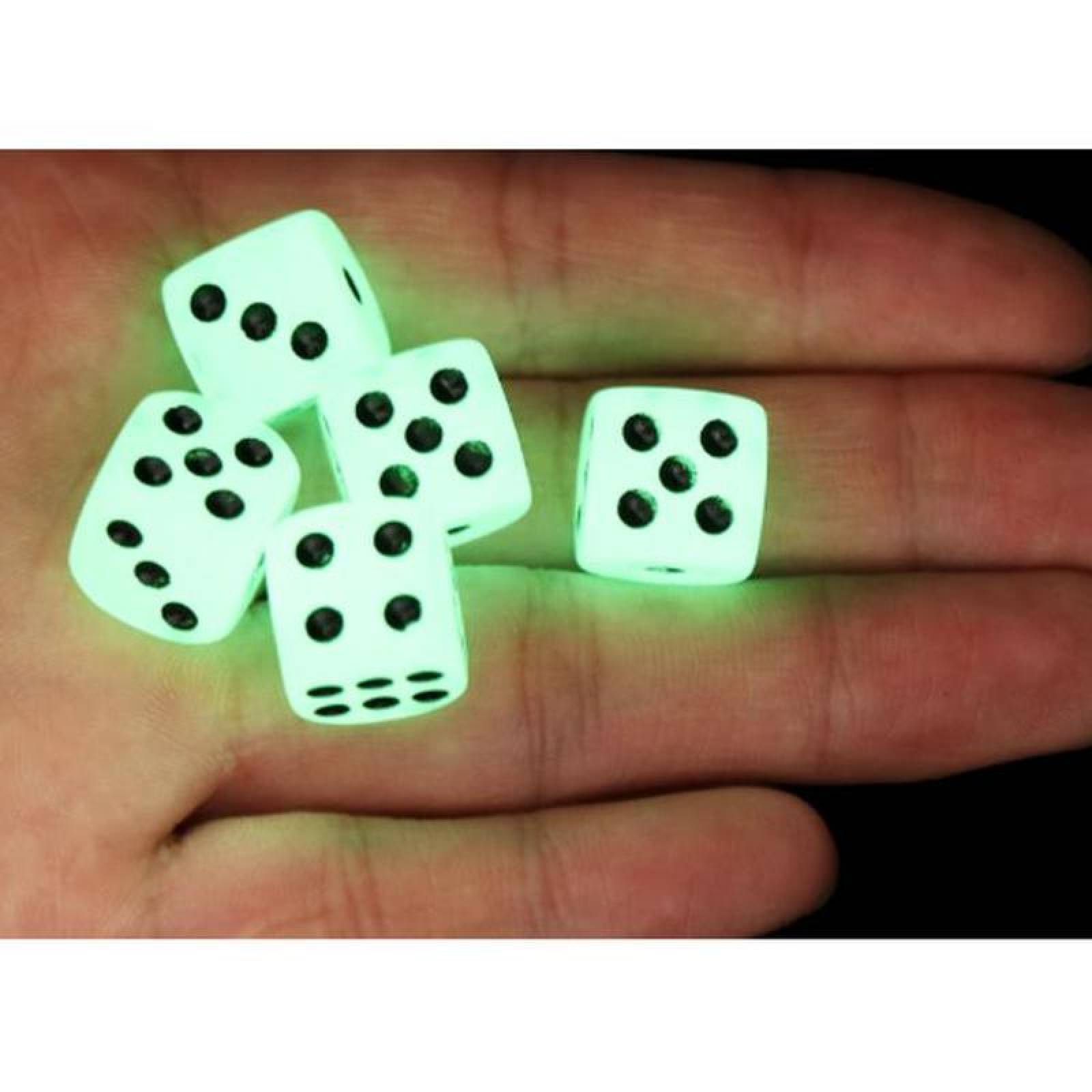 Dados para Juegos de Mesa MXLOD-001-3 5 Pzas en 1 Paquete 3x3x3 Dado Blanco Luminoso de 6 caras, LuminousDie