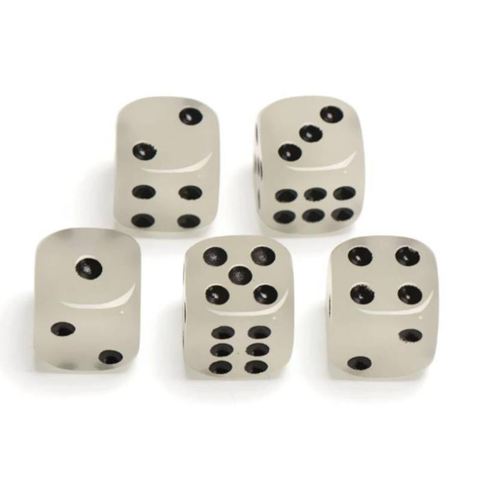 Dados con 6 Caras MXLOD-001-4 5 Pzas en 1 Paquete 3x3x3 Dado Blanco Luminoso de 6 caras, LuminousDie