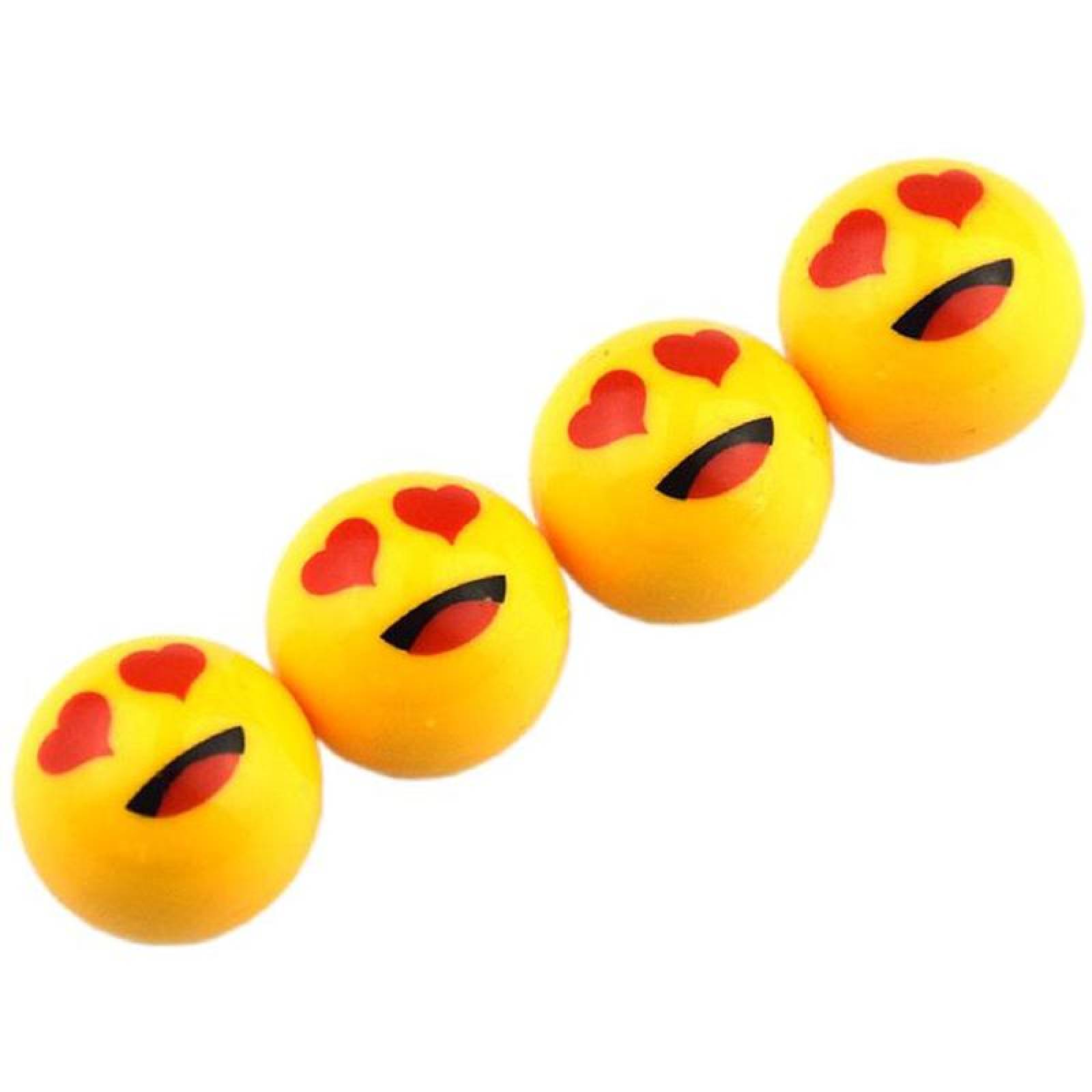 Cubiertas de vástago válvula Llanta MXLOV-001-2 4 pzas 1,9x1,9cm Plástico ABS Amarillo Tapón de Emoji para Llantas, LovTap