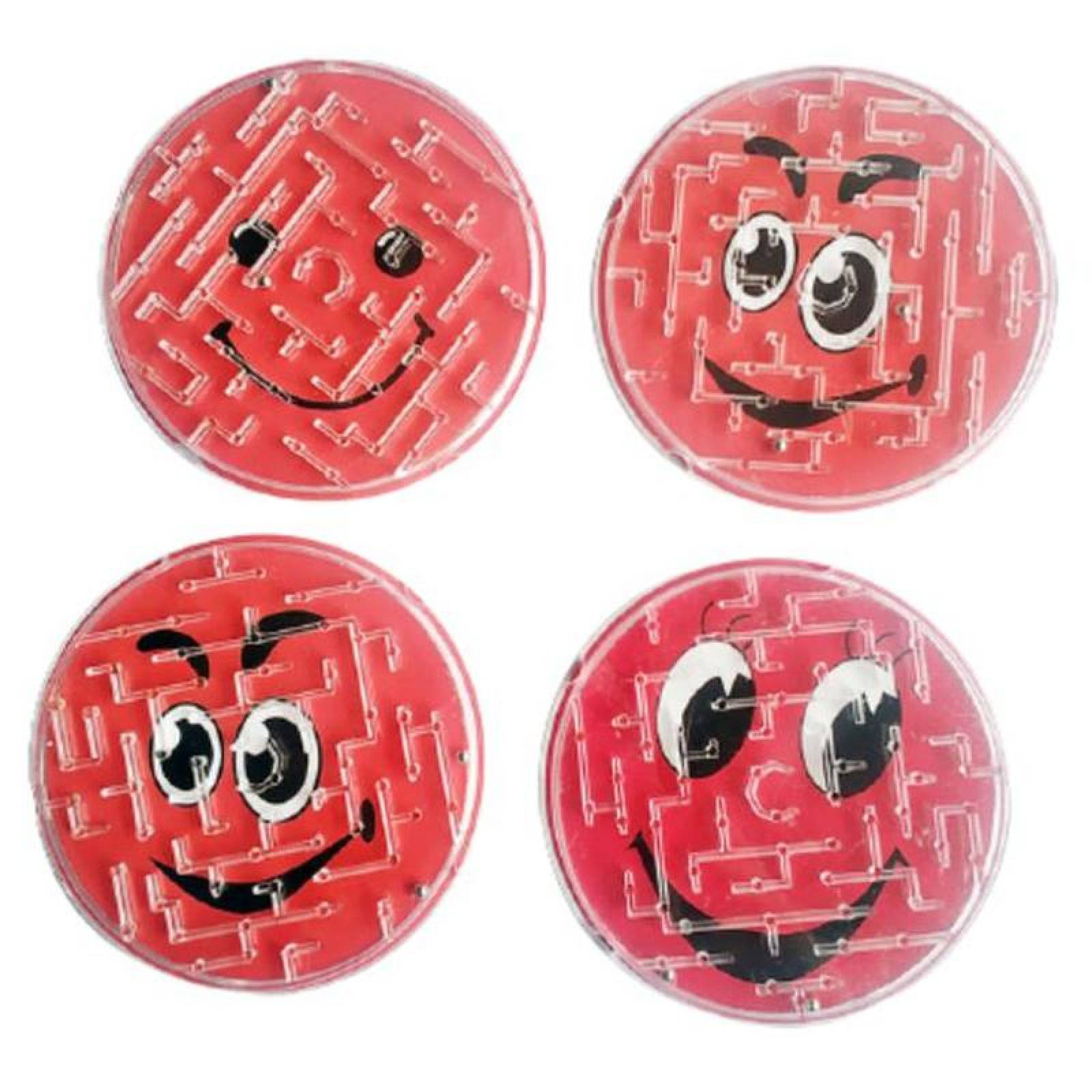 Juego de Laberinto con Balines MXMEM-001-5 5 pzas Circulares Plástico 2 Balines de Acero Los Colores y Figuras son al Azar, MazeMental
