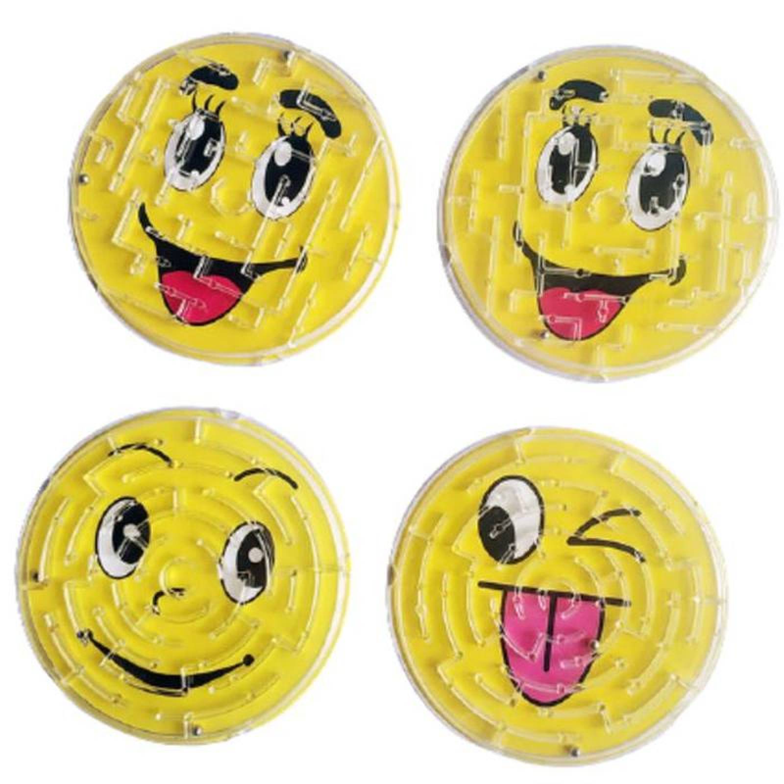 Laberintos 3D de Destreza Mental MXMEM-001-11 5 pzas Circulares Plástico 2 Balines de Acero Los Colores y Figuras son al Azar, MazeMental