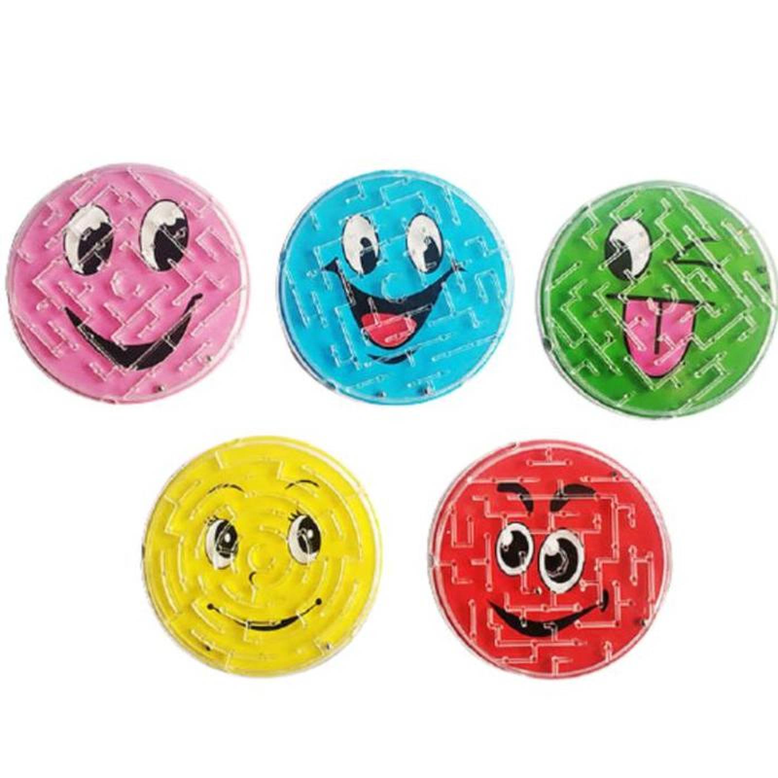 Mini Juguete de Destreza MXMEM-002-10 10 pzas Circulares Plástico 2 Balines de Acero Los Colores y Figuras son al Azar, MazeMental