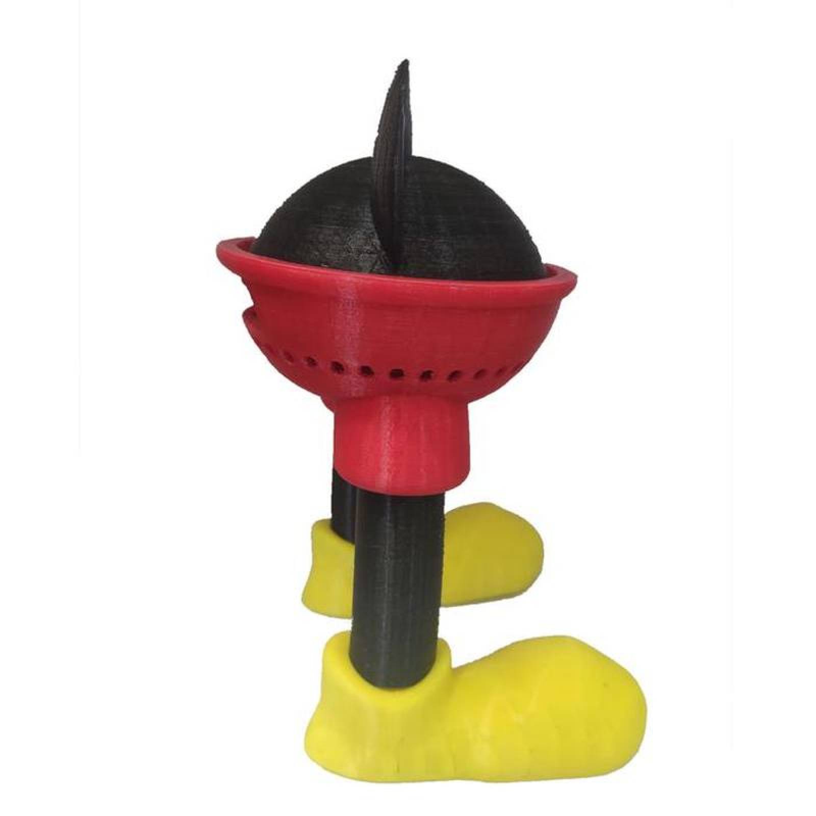 Base de Escritorio para Alexa 3D MXMKD-003-6 3 pzs 22x23x15cm Negro Rojo y Amarillo No incluye Alexa Echo ni Cargador, AlexaMickey