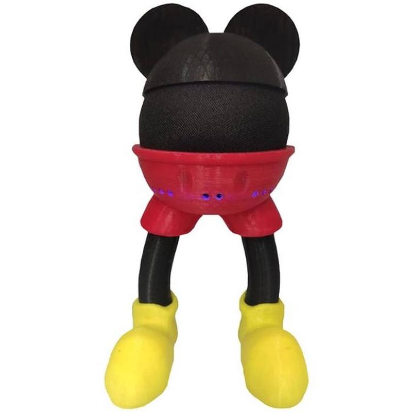 Mickey para Alexa 4Gen Echo Dot MXMKD-004-4 4 pzs 22x23x15cm Negro Rojo y Amarillo No incluye Alexa Echo ni Cargador, AlexaMickey