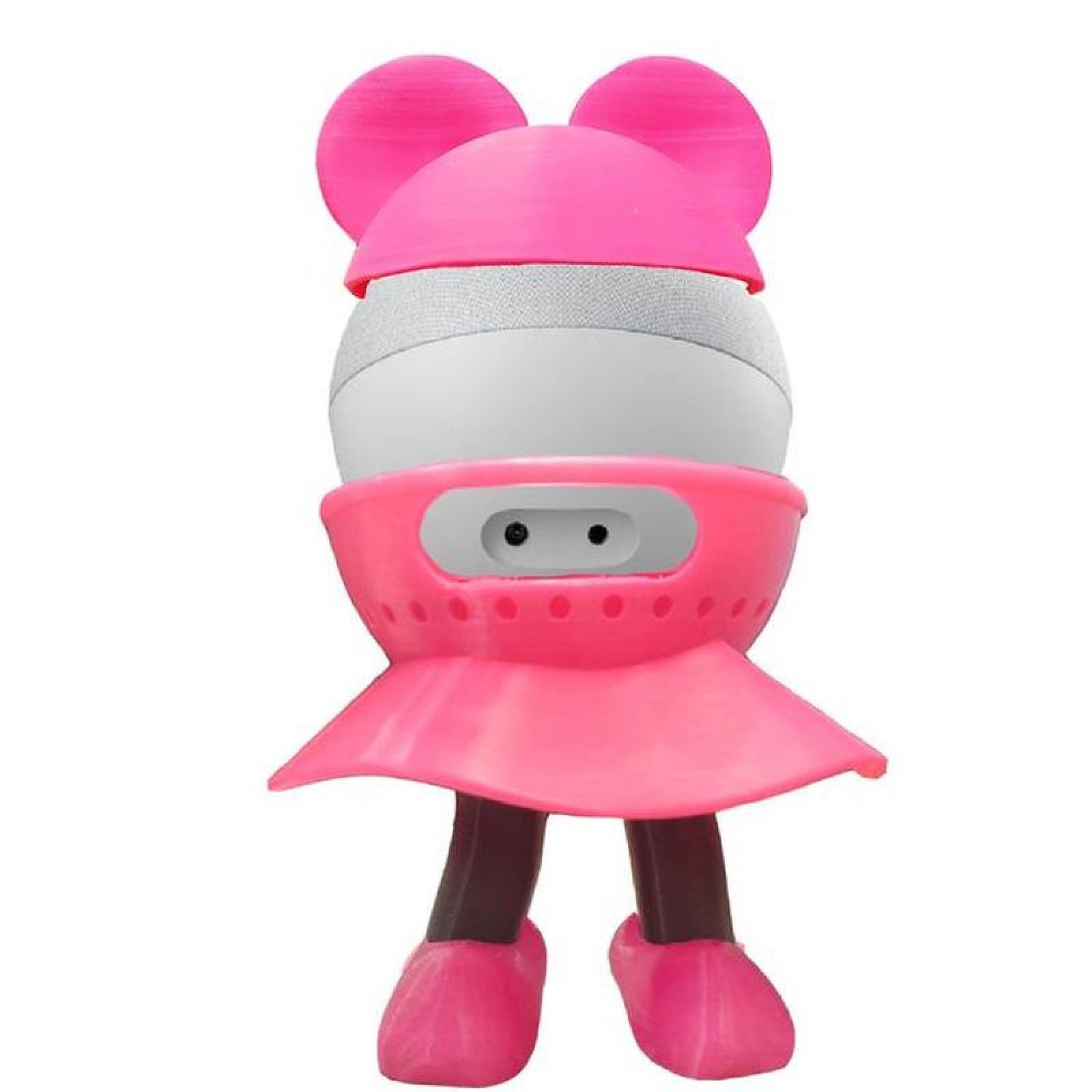 Base de Minnie para Alexa 3D MXNXM-002-3 2 Pzs 20x20x17cm Rosa y Negro No incluye Alexa Echo ni Cargador, AlexaMinnie
