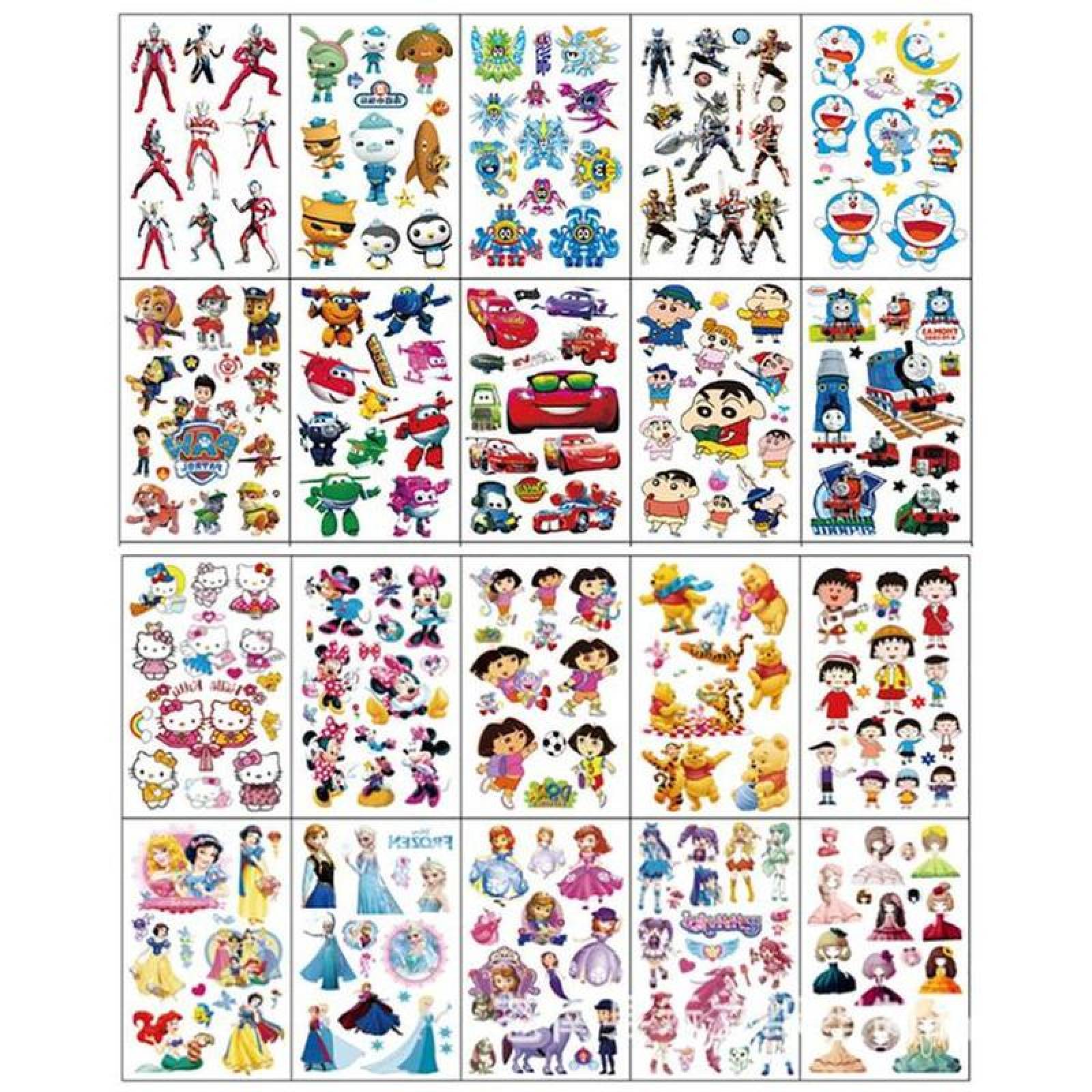 Tatuajes Temporales para Niños MXTSK-001-1 20 Plantillas en 1 Paquete 6,3x9,7cm Tatuaje Temporal, Deckids