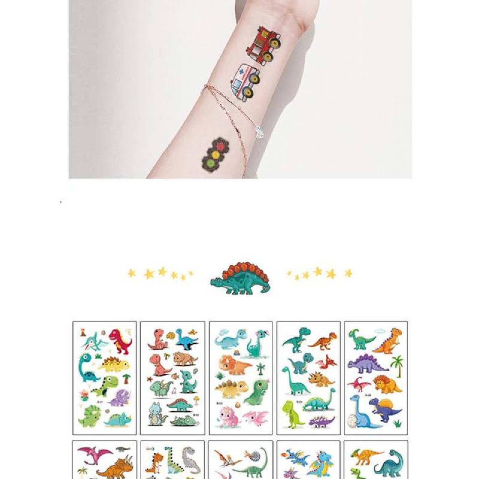 Tatuaje de Personajes Animados MXTSK-003-2 60 Plantillas en 3 Paquetes 6,3x9,7cm Tatuaje Temporal, Deckids