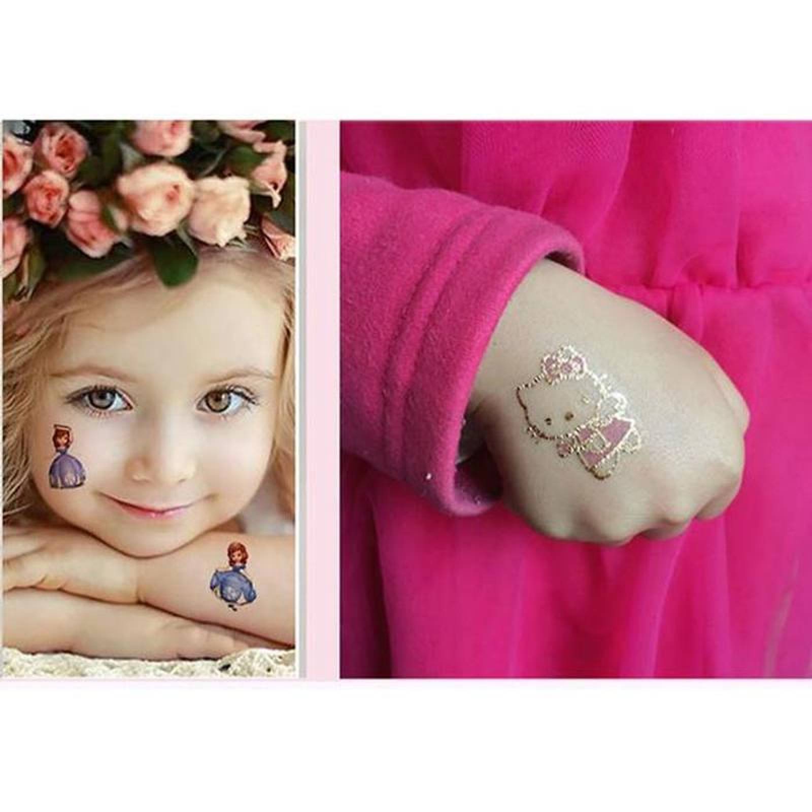 Tatuaje de Personajes Animados MXTSK-003-2 60 Plantillas en 3 Paquetes 6,3x9,7cm Tatuaje Temporal, Deckids