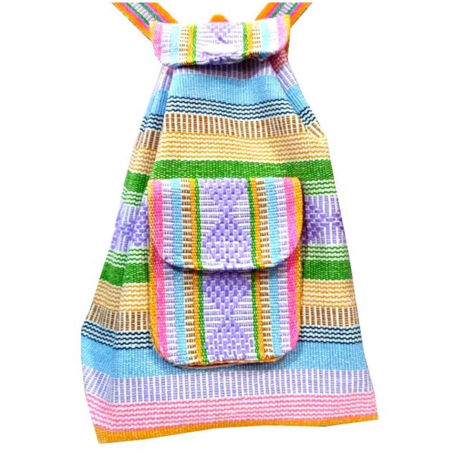 Mochila Hecha a Mano or Mexicanos MXXIC-002-11 2 Pza 10Kg RosaVerdeMorado Hechas a Mano HiloEstambre, XiColors