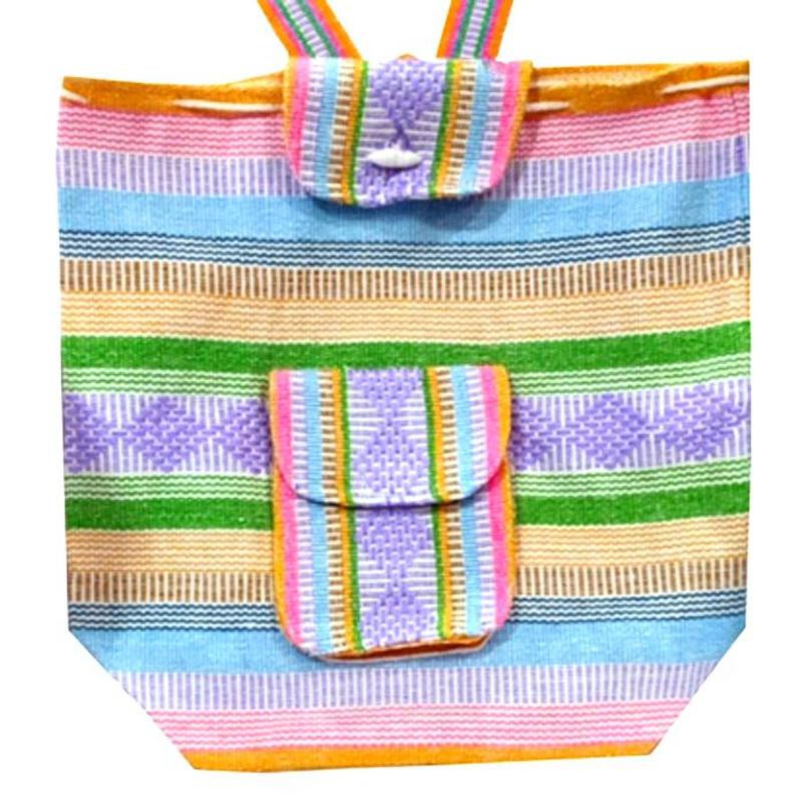 Mochila Hecha a Mano or Mexicanos MXXIC-002-11 2 Pza 10Kg RosaVerdeMorado Hechas a Mano HiloEstambre, XiColors