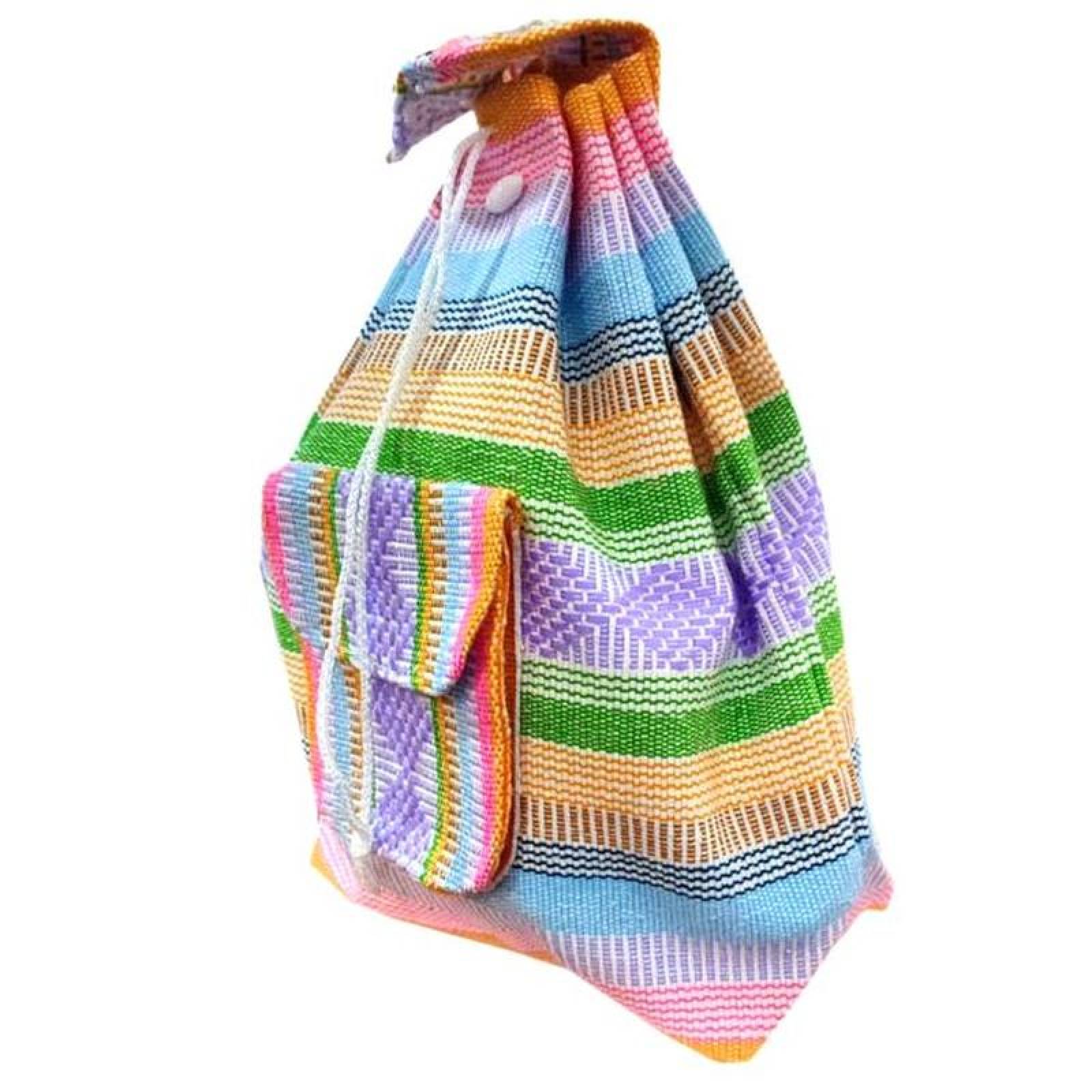 Mochila Hecha a Mano or Mexicanos MXXIC-002-11 2 Pza 10Kg RosaVerdeMorado Hechas a Mano HiloEstambre, XiColors