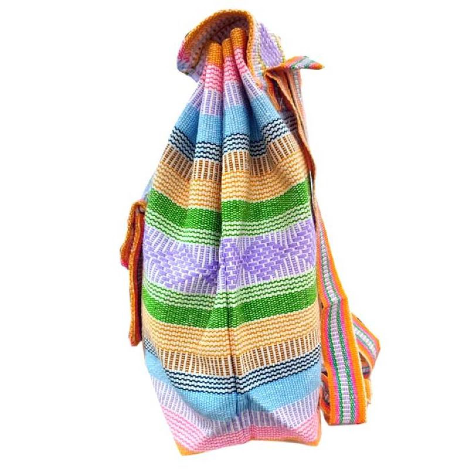 Mochila Hecha a Mano or Mexicanos MXXIC-002-11 2 Pza 10Kg RosaVerdeMorado Hechas a Mano HiloEstambre, XiColors