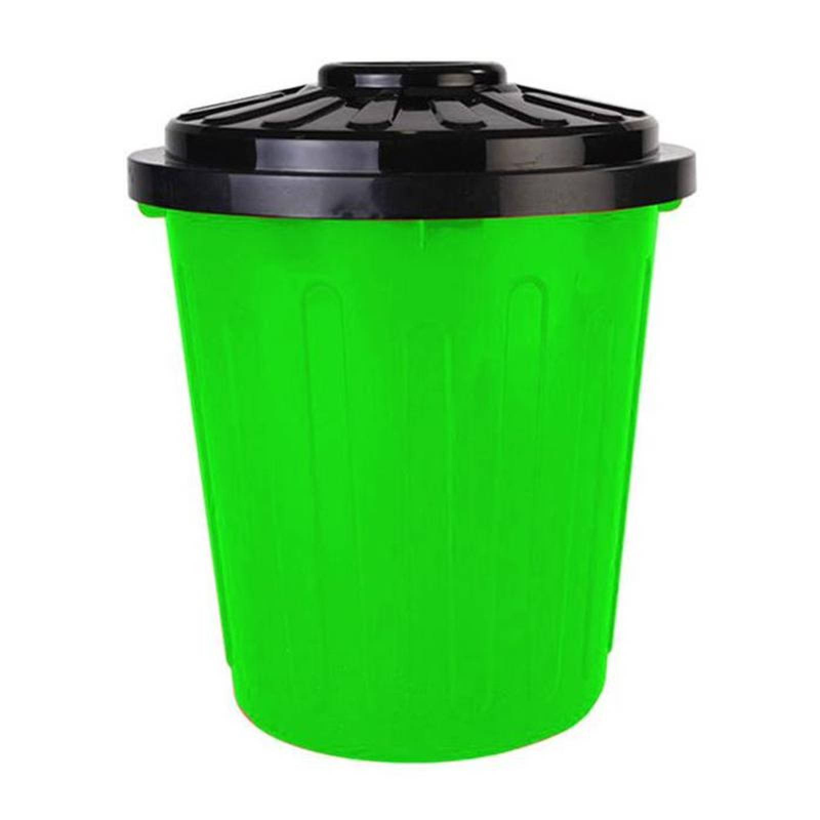 Botes para Desechar Basura MXRYG-006-1 10 Pzs 7,5lts Polietileno Color Verde con Tapa Negra, RecyGreen