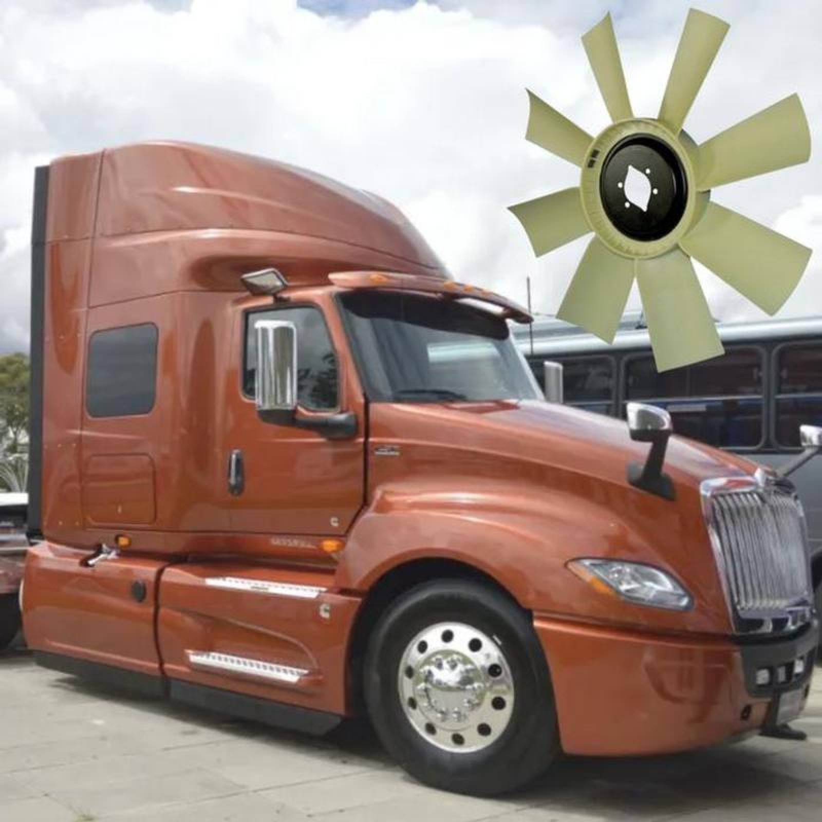 Aspa Nylon para Camiones Grandes MXNFT-001-2 24" Diámetro 8 Aspas 2 12" Flecha Giro Derecha Nylon con Fibra de Vidrio, NylFreight