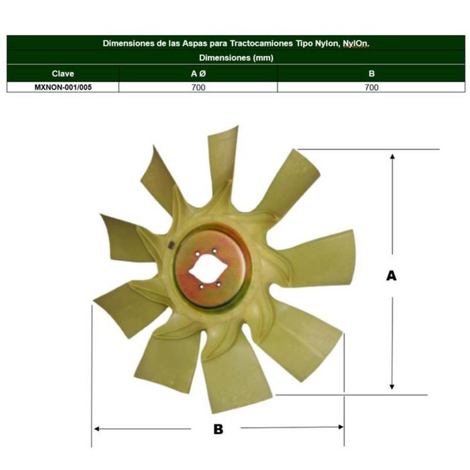 Aspa de Ventilación Nylon MXNON-004-5 28
