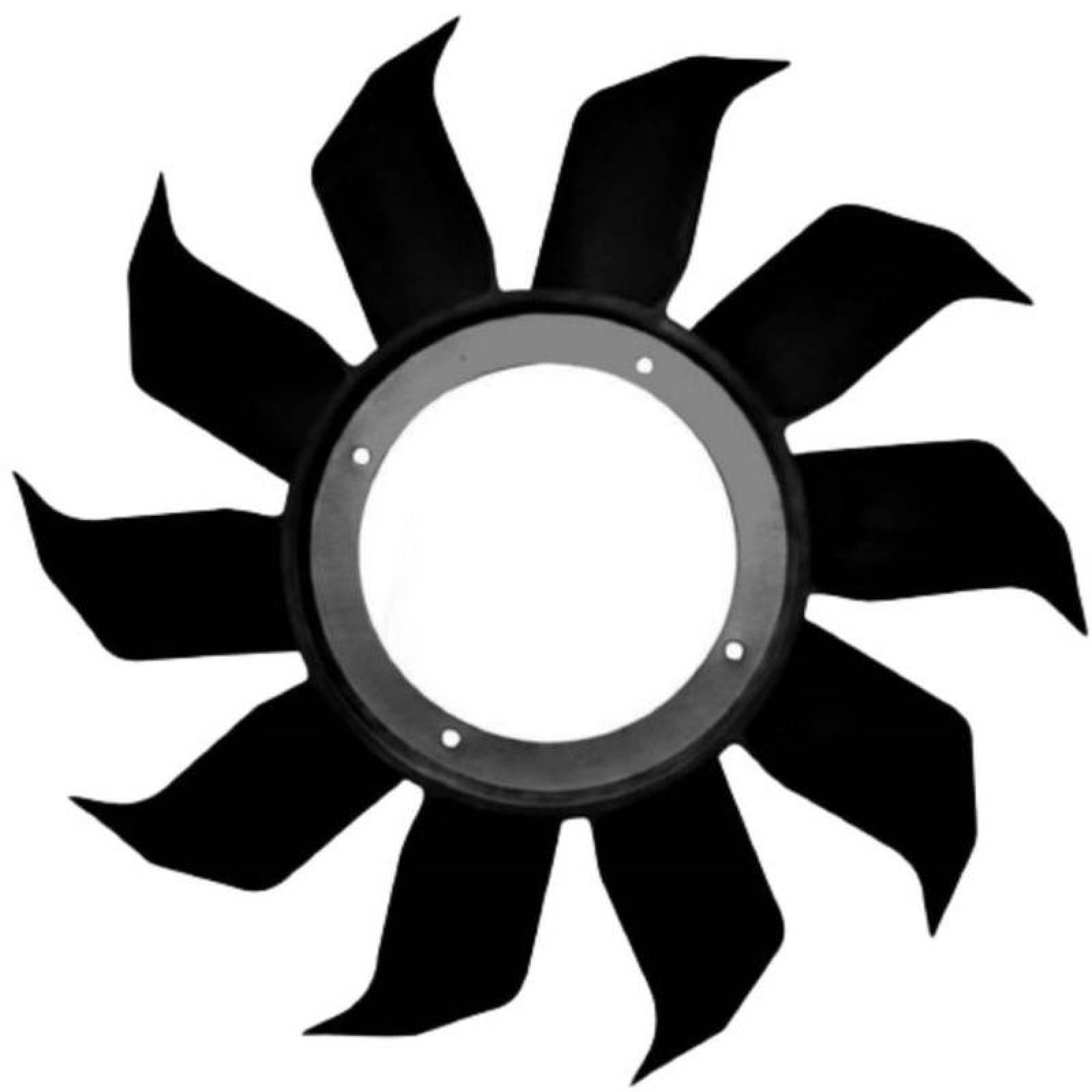 Ventilador para Camiones MXNUU-001-4 18" Diámetro 10 Aspas 6 516" Flecha Giro Derecha Nylon con Fibra de Vidrio NylUzu