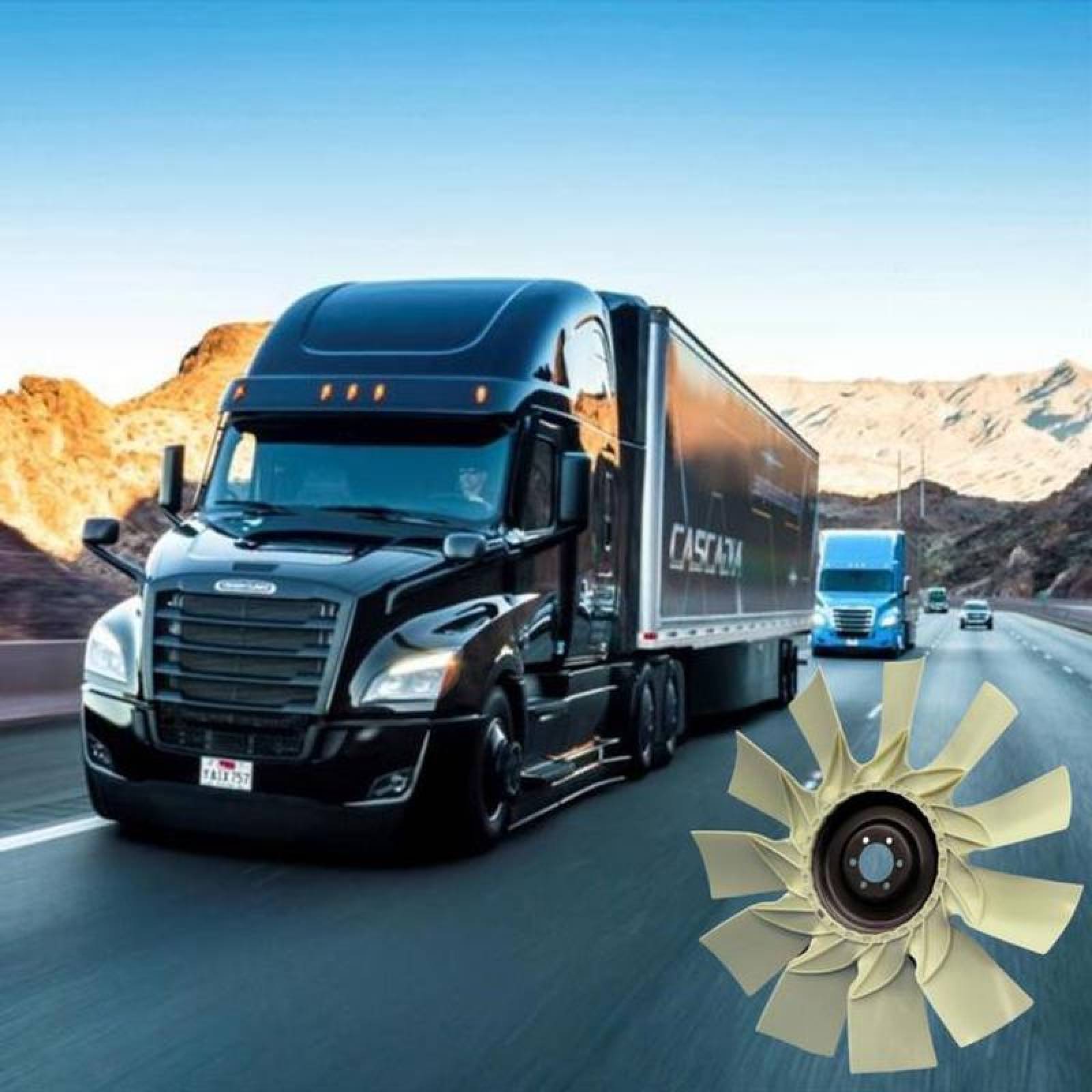 Aspas de Nylon para Motores Diesel MXNYS-001-3 26" Diámetro 11 Aspas 2 12" Flecha Giro Derecha Nylon con Fibra de Vidrio NylPlus