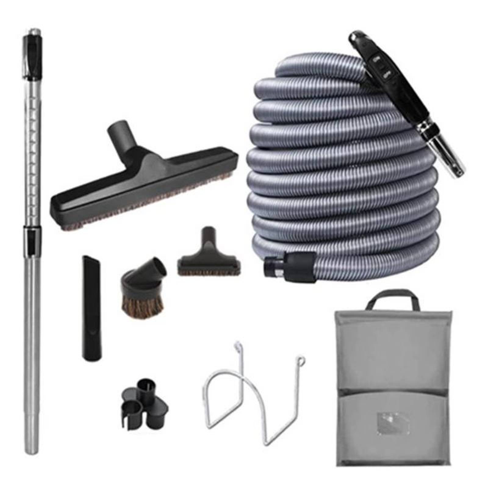 Aspiradora Central Ovo Accesorios MXOVO-001-1 140mmcda120v 1HP 65dB Kit de Limpieza Incluido Manguera plateadaswitch LED, OvoPlus